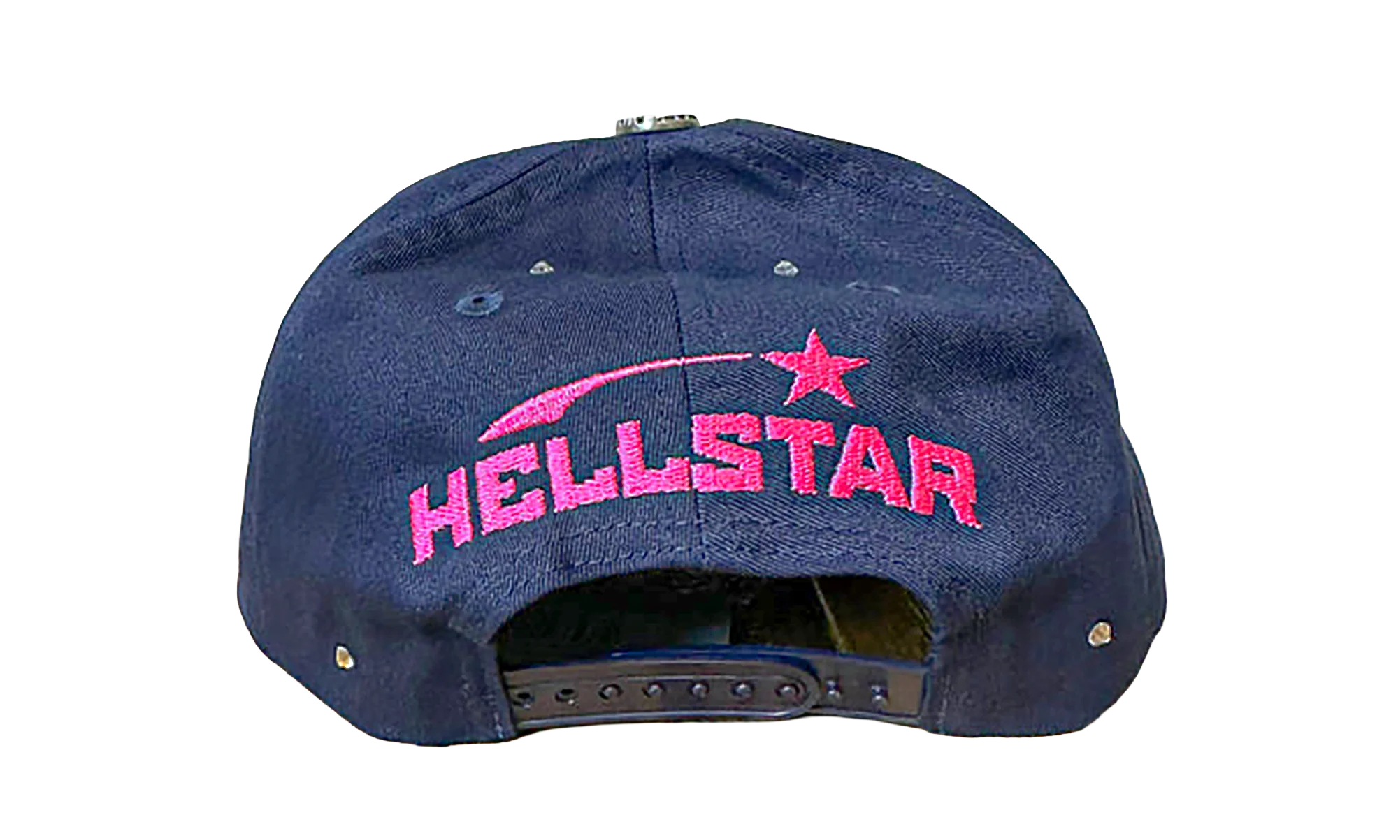 OG Logo Rhinestone Fitted Hat "Navy / Pink" HSR129 - Image 2