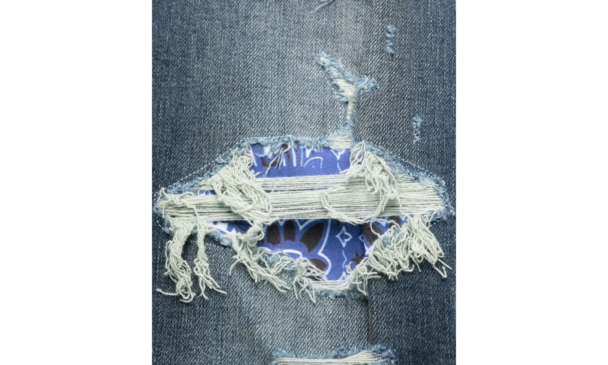 Old English Logo Bandana Patch Jeans "Deep Classic Indigo Multi" PS22MDS148 403 - Image 2