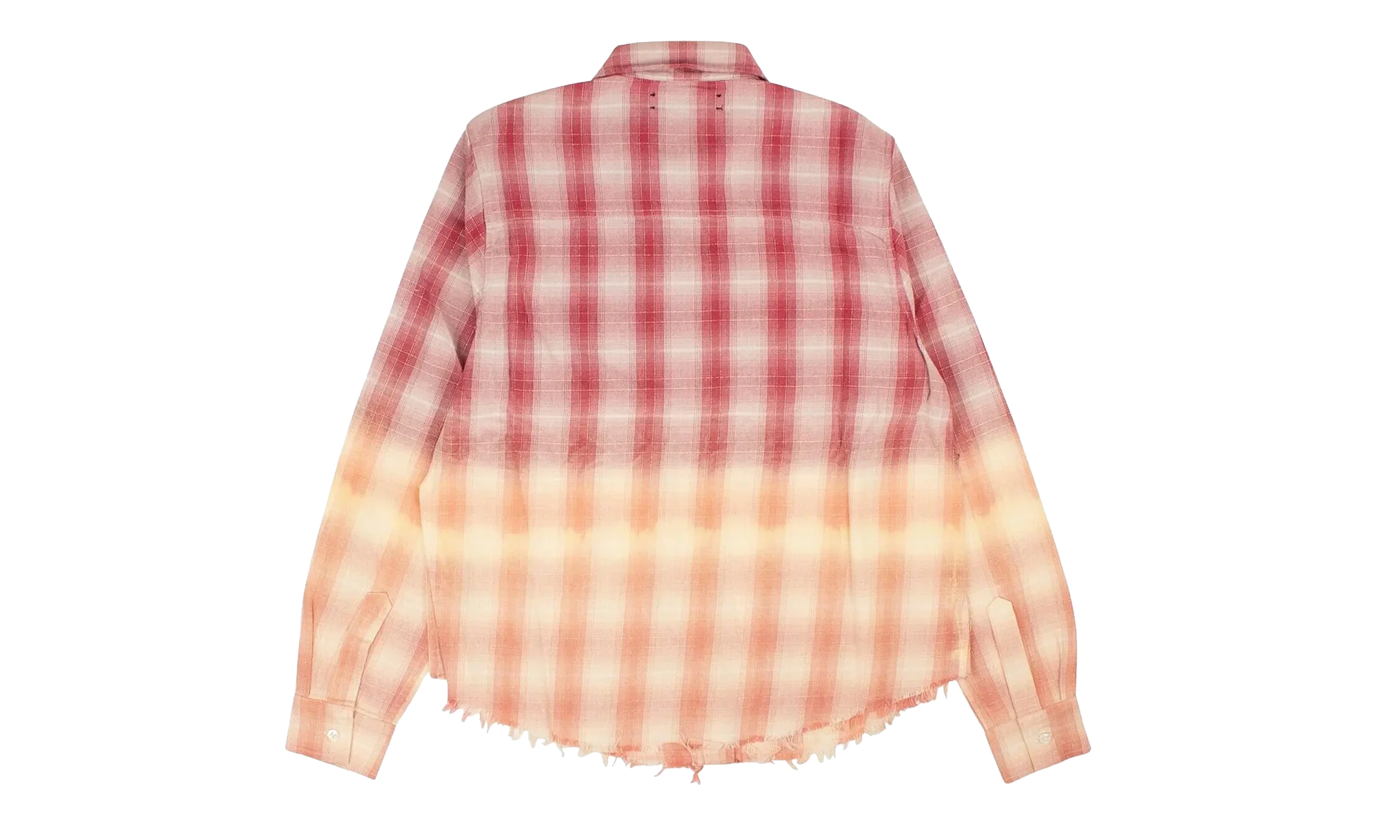 Ombre Lurex Plaid Raw Edge Shirt "Red" Y0W06449PD RED - Image 2