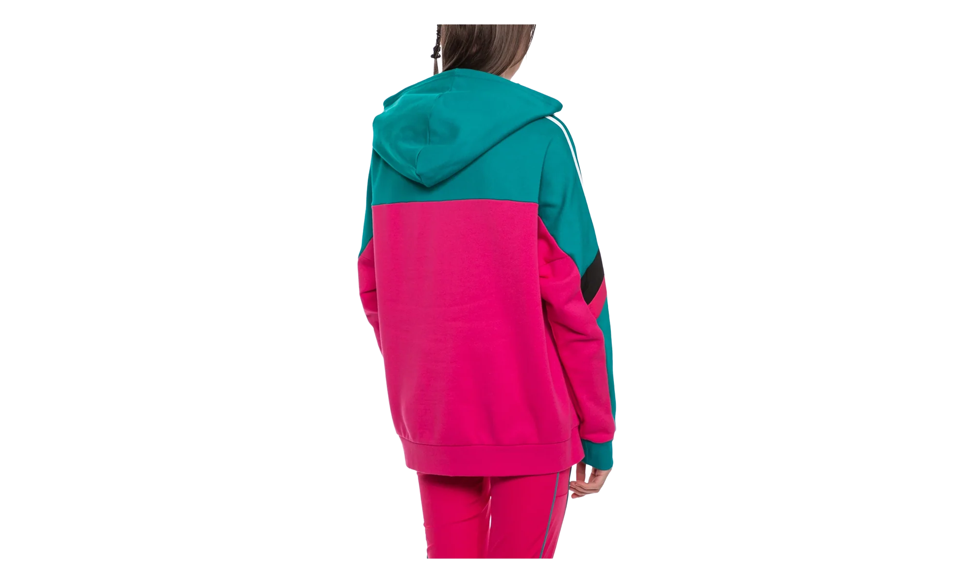 Originals Boyfriend Hoodie WMNS "Real Magenta / Blast Emerald" GC8769 - Image 2