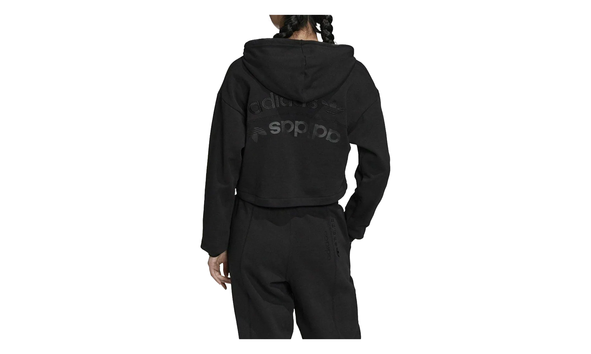 Originals Cropped Hoodie WMNS "Black" GD3090 - Image 2