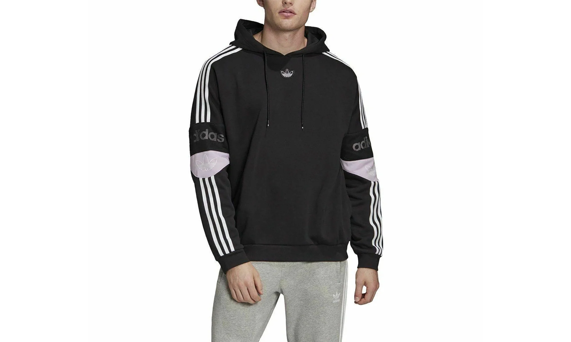 Originals Team Signature Trefoil Hoodie "Black / Clear Lilac" ED7175
