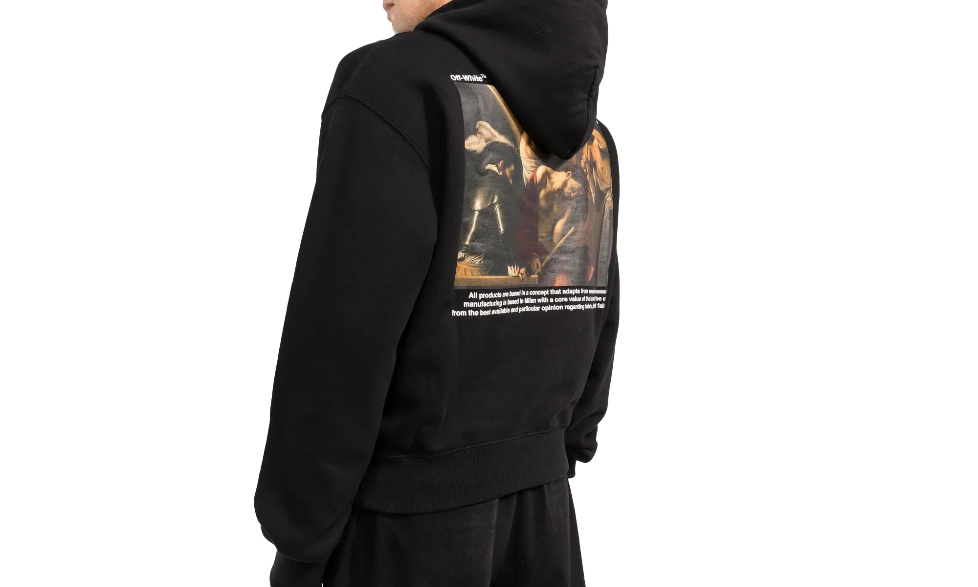 Outline Arrow Over Hoodie "Black / White" W9IZARYW - Image 2