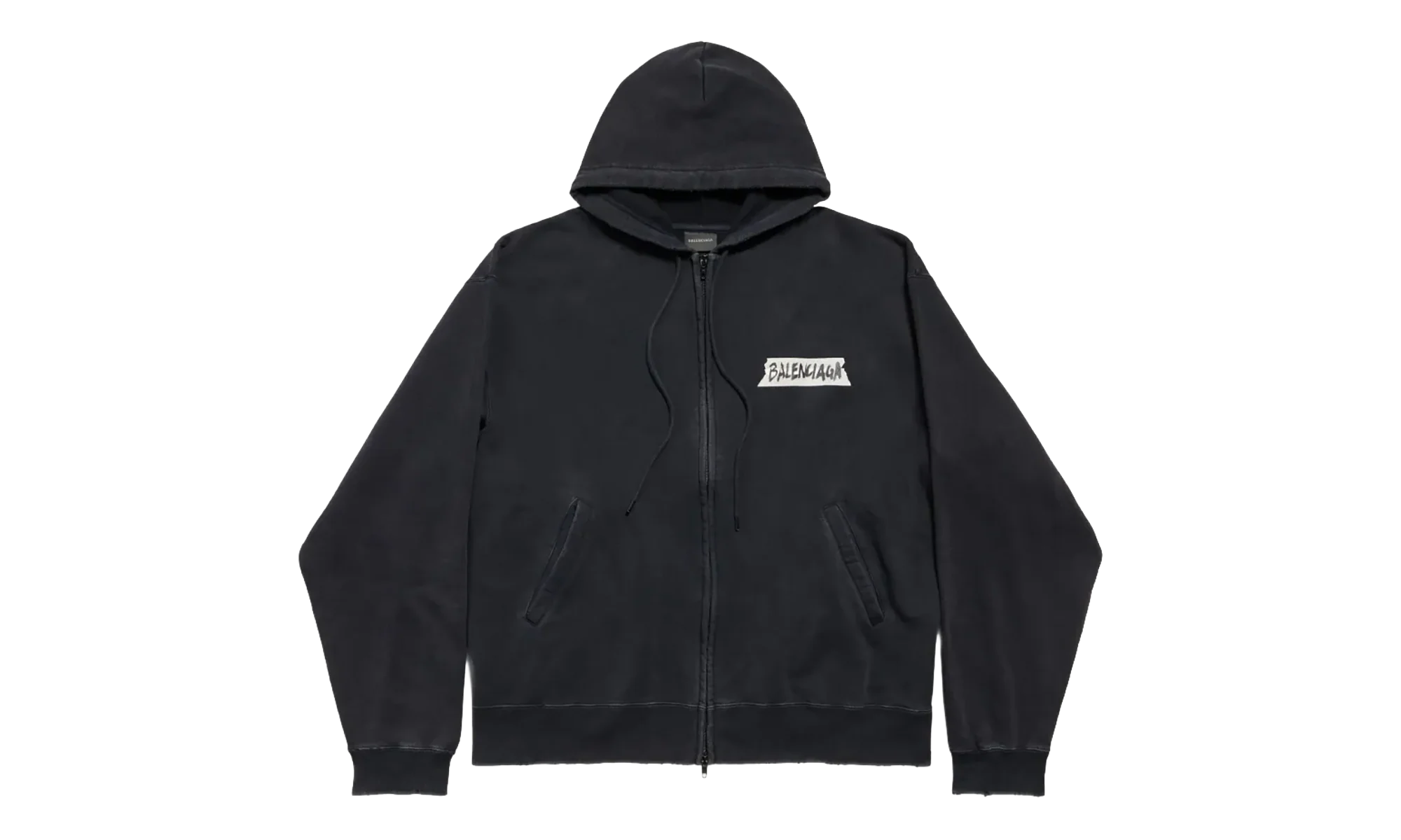 Over Zip-Up Hoodie "Faded Washed Black" 850338 TTVL7 1041
