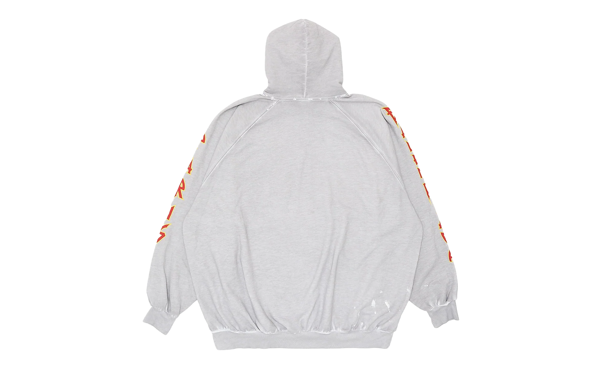 Oversized Painted Vintage Metal Logo Hoodie "Dirty White Red Yellow" 697879 TMV89 0901 - Image 2