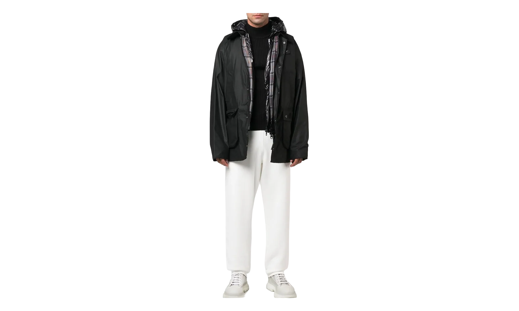 Pantalone in Felpa / Logo-Patch Track Pants "White" MON11 - Image 2