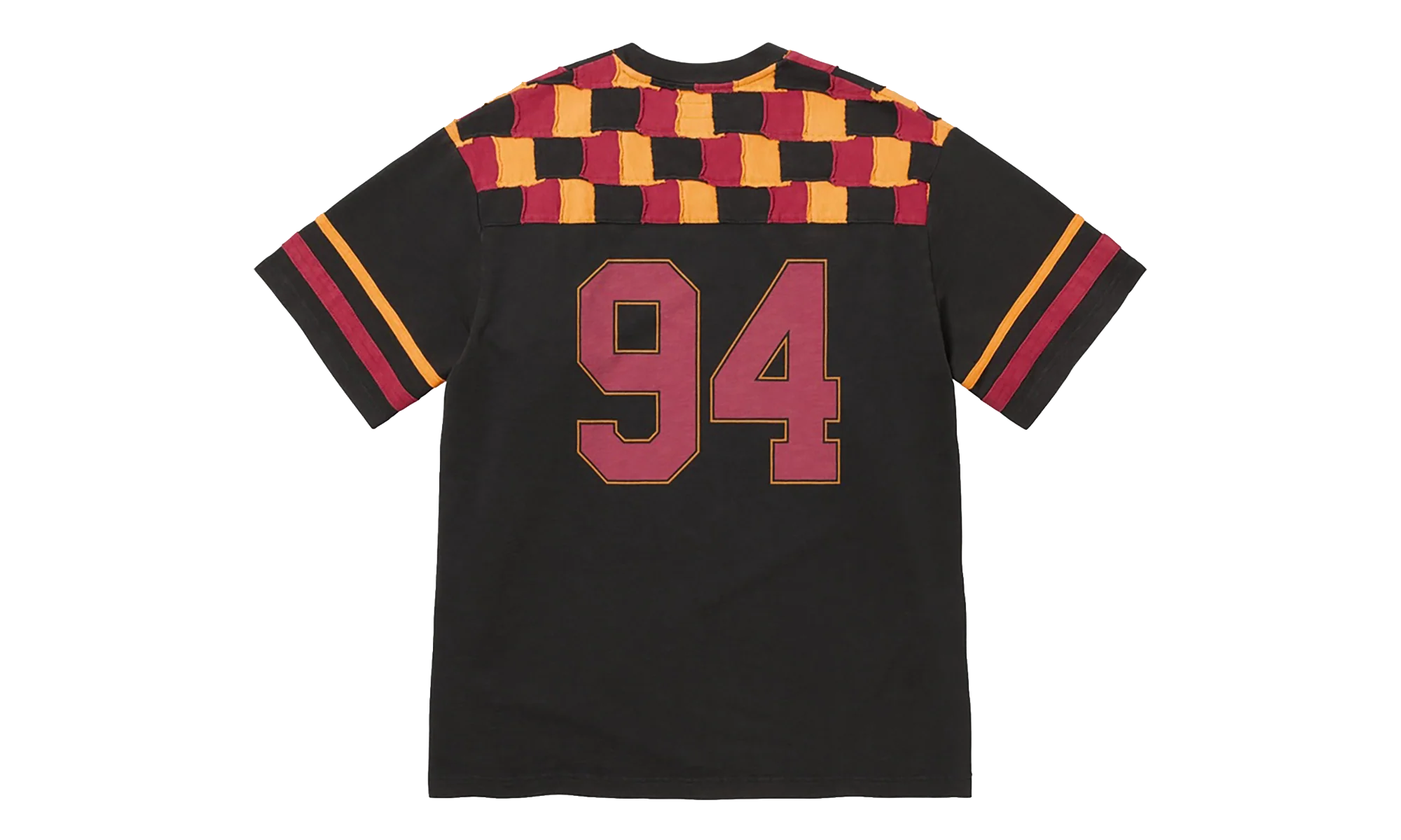 Patchwork Yoke Football Top "Black" SU27000 - Image 2