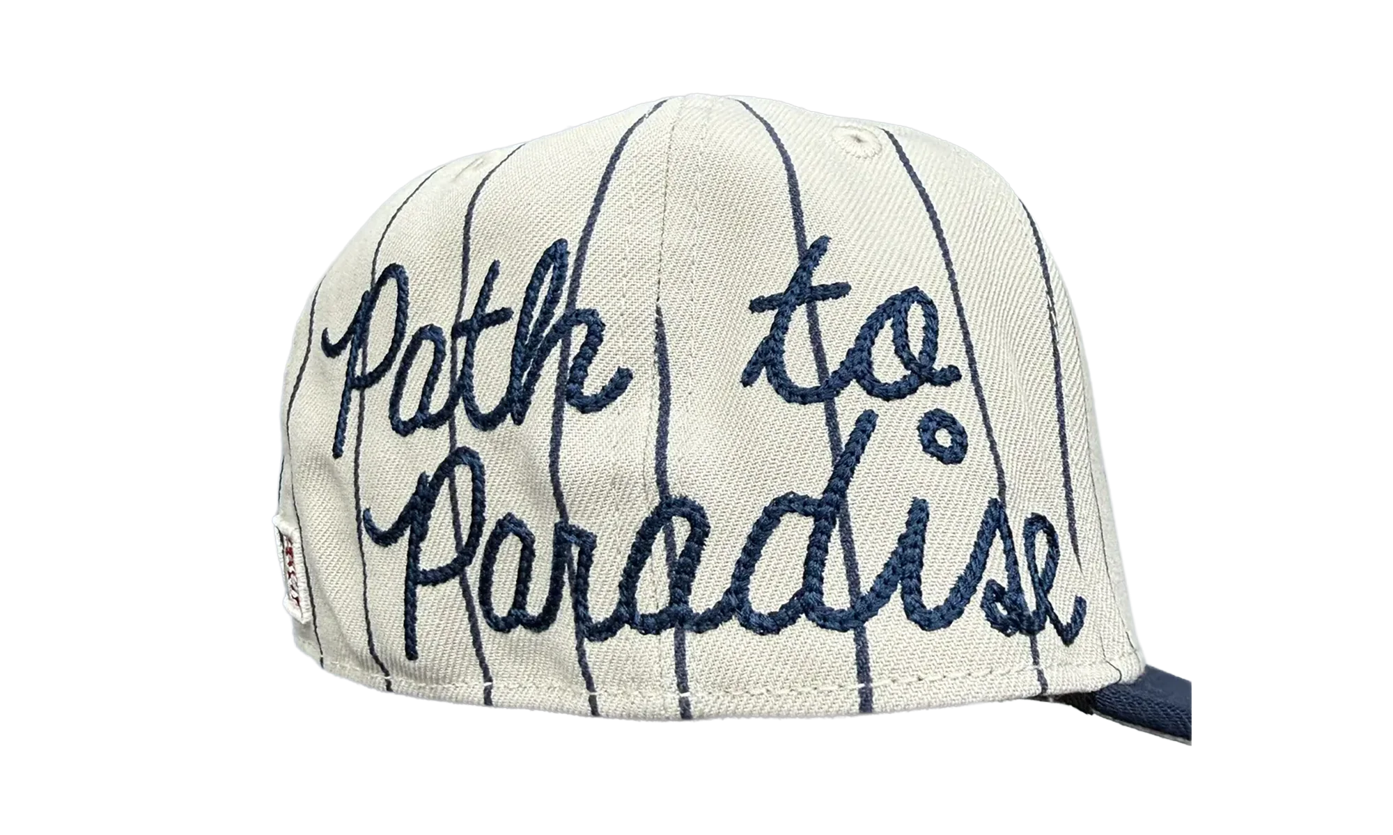 Path To Paradise Baseball Fitted Hat "White / Blue" HSR112 - Image 2
