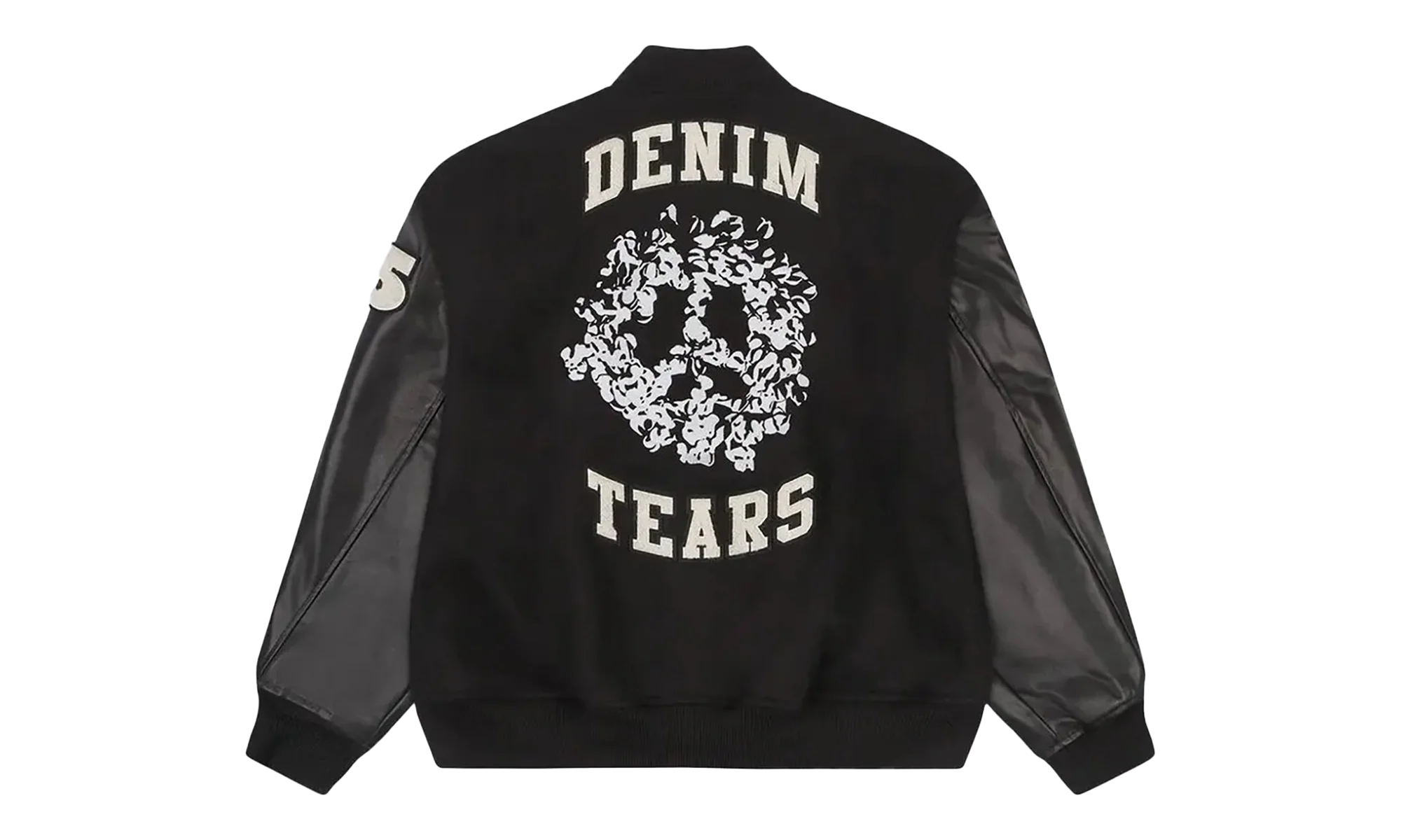 Peace Wreath Varsity Jacket "Black" DT445 - Image 2