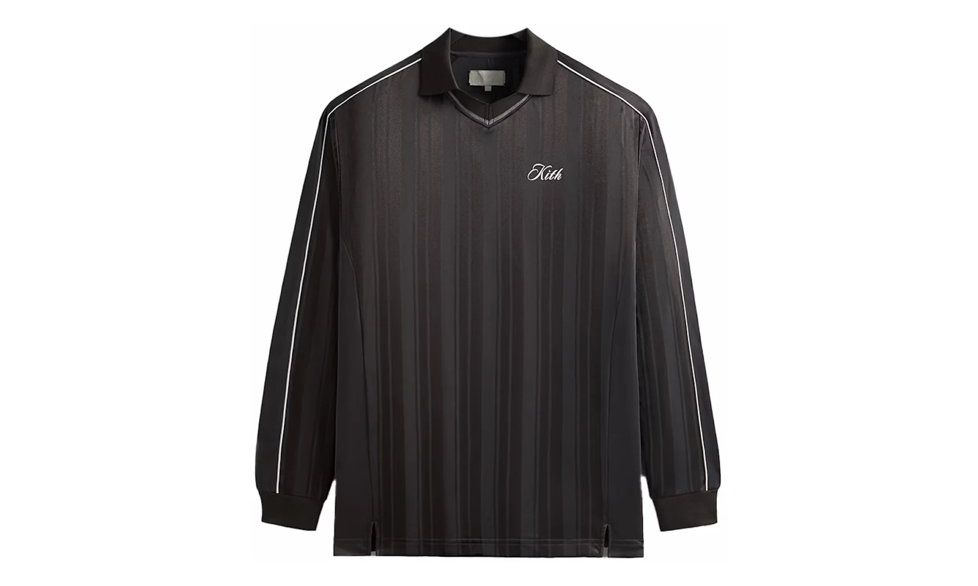 Pinstripe Tricot Panelled Top "Polo Carbon" KITH16