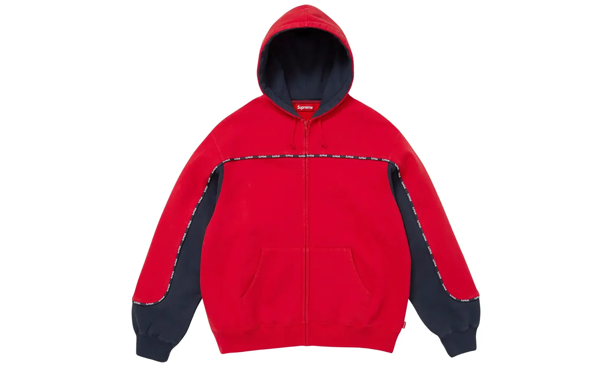Piping Zip Up Hooded Sweatshirt "Red" SU26562