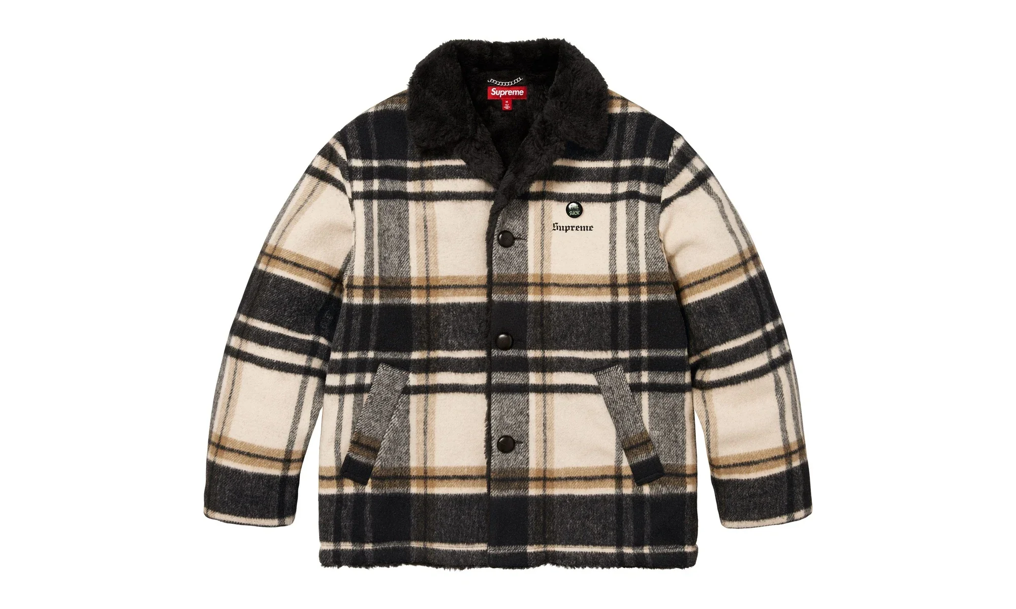 Plaid Car Coat "FW25 - Cream" SU26768