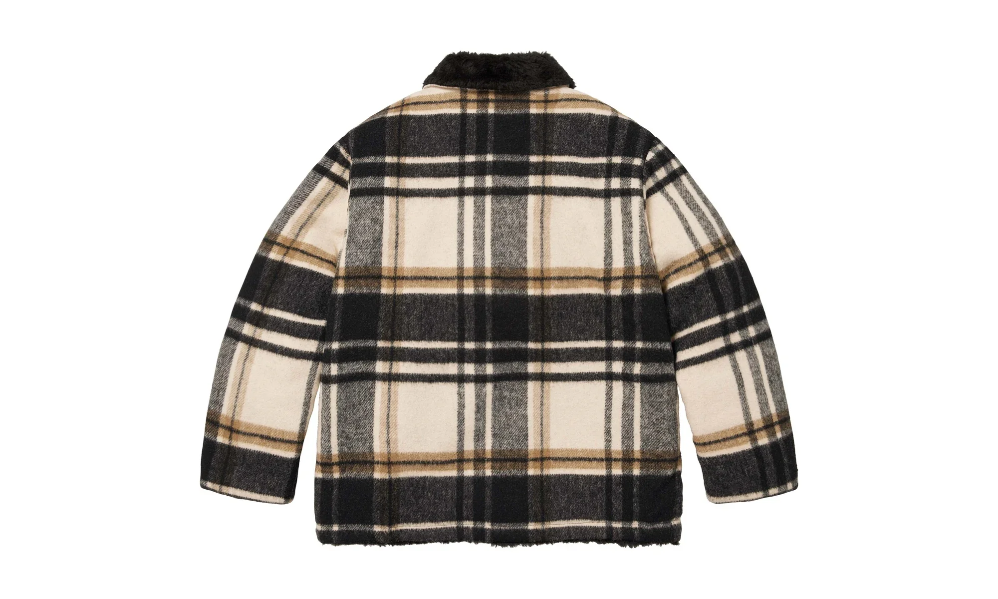 Plaid Car Coat "FW25 - Cream" SU26768 - Image 2