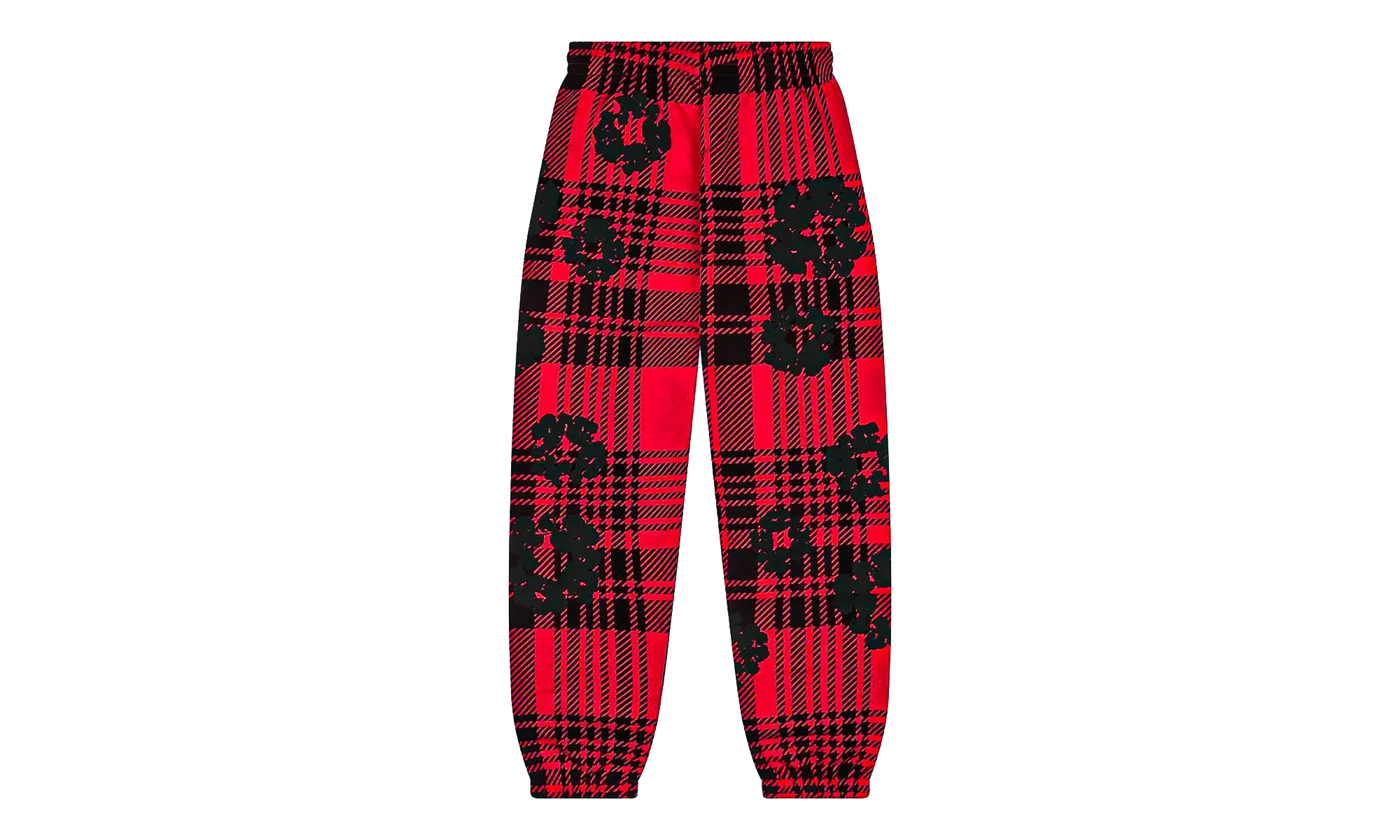 Plaid Cotton Wreath Sweatpants "Red" DT387 - Image 2