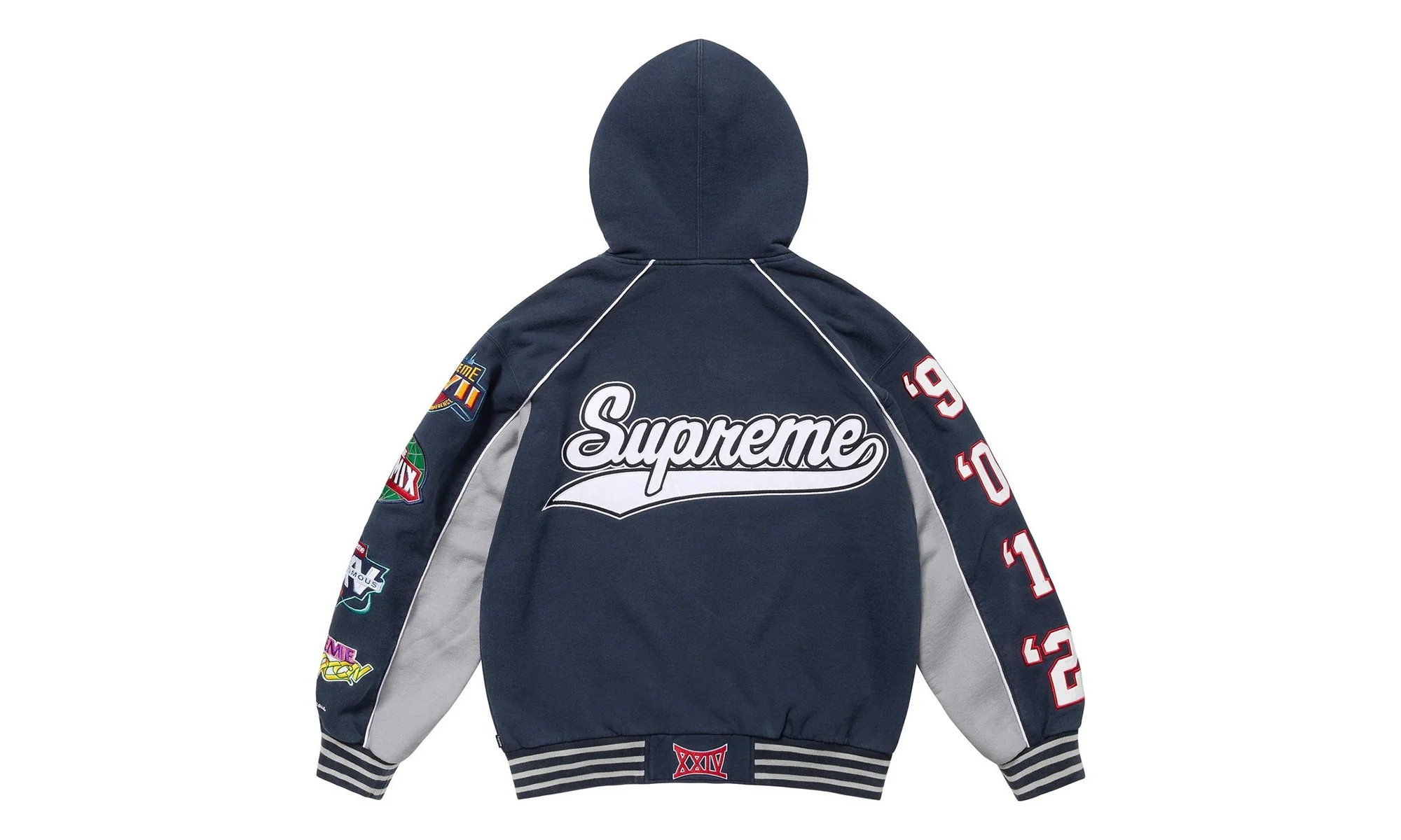 Playoffs Zip Up Hooded Sweatshirt "FW25 - Navy" SU26595 - Image 2