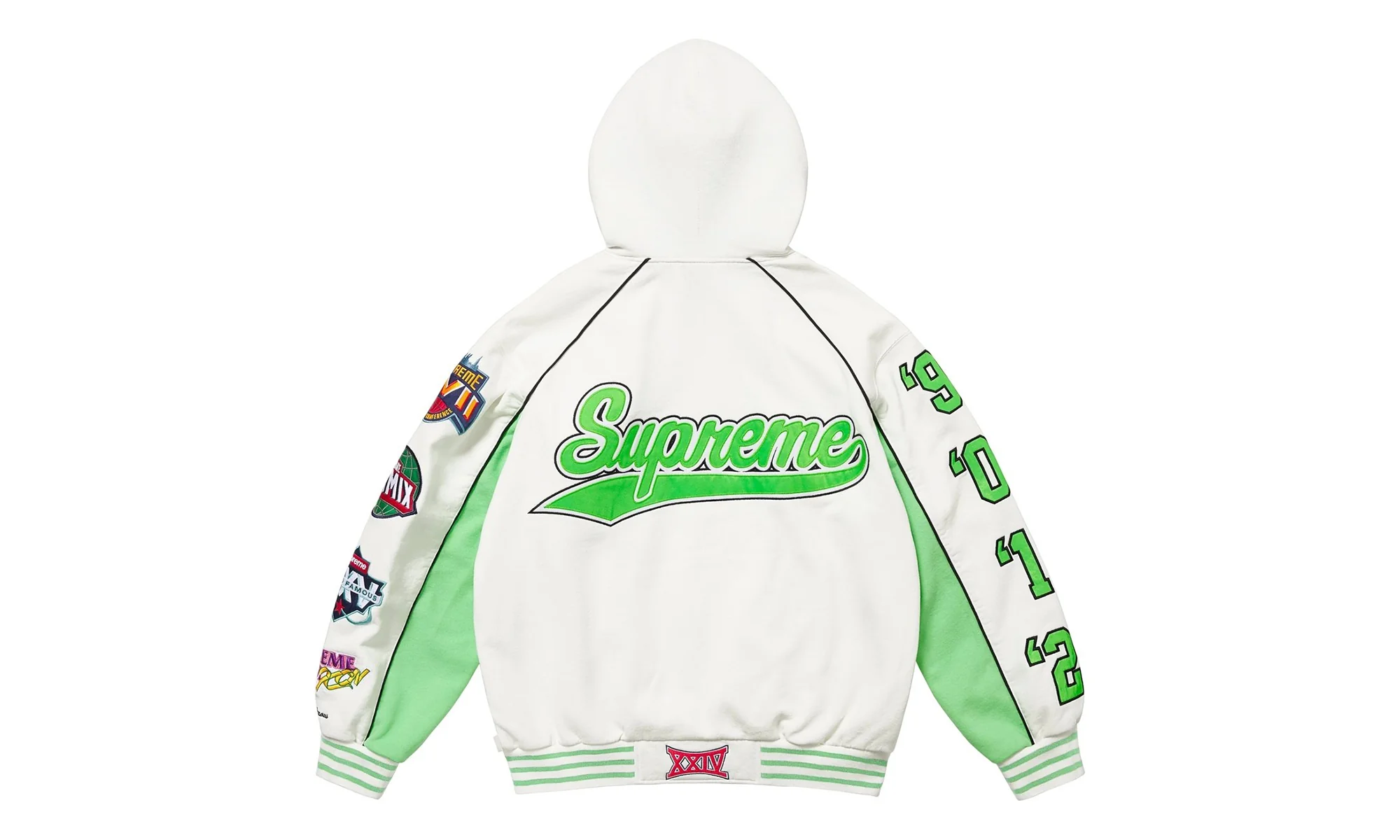 Playoffs Zip Up Hooded Sweatshirt "FW25 - White" SU26596 - Image 2