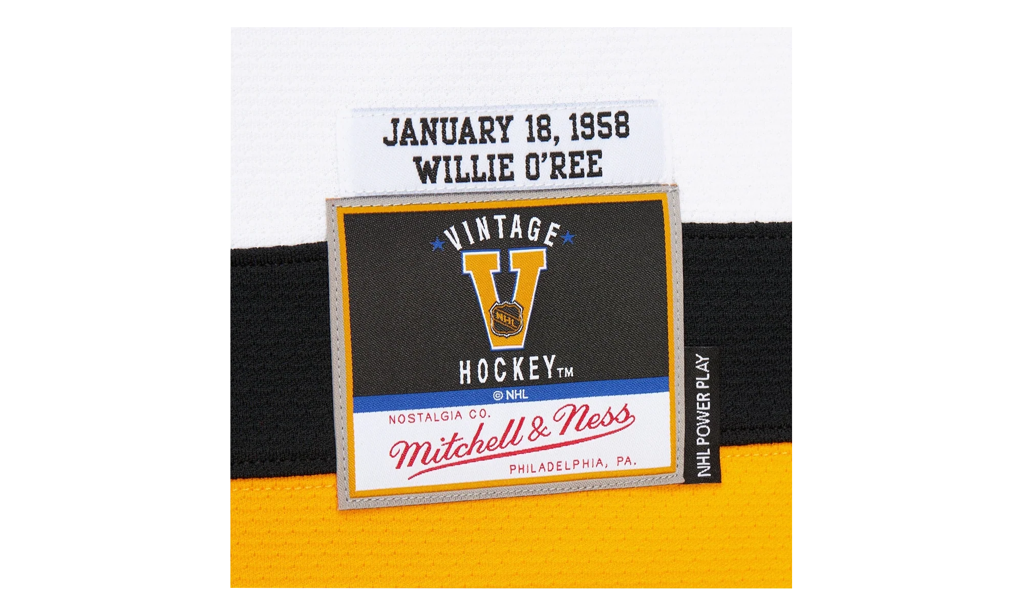 Power Play Willie O'Ree Player Jersey "1958 Boston Bruins - White" RJY77731 BBN58WORWHIT - Image 4