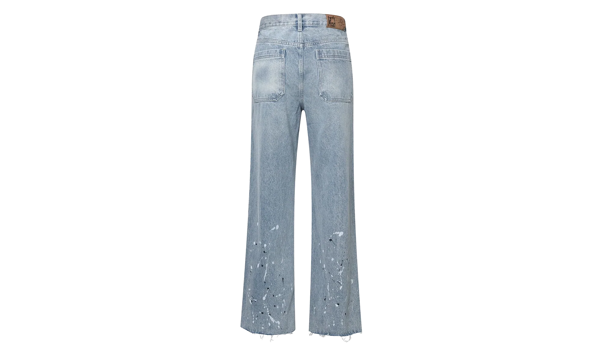 Printed Cross Chains Washed Denim Jean "Blue" BC23ZAWPT01 BLUE - Image 2