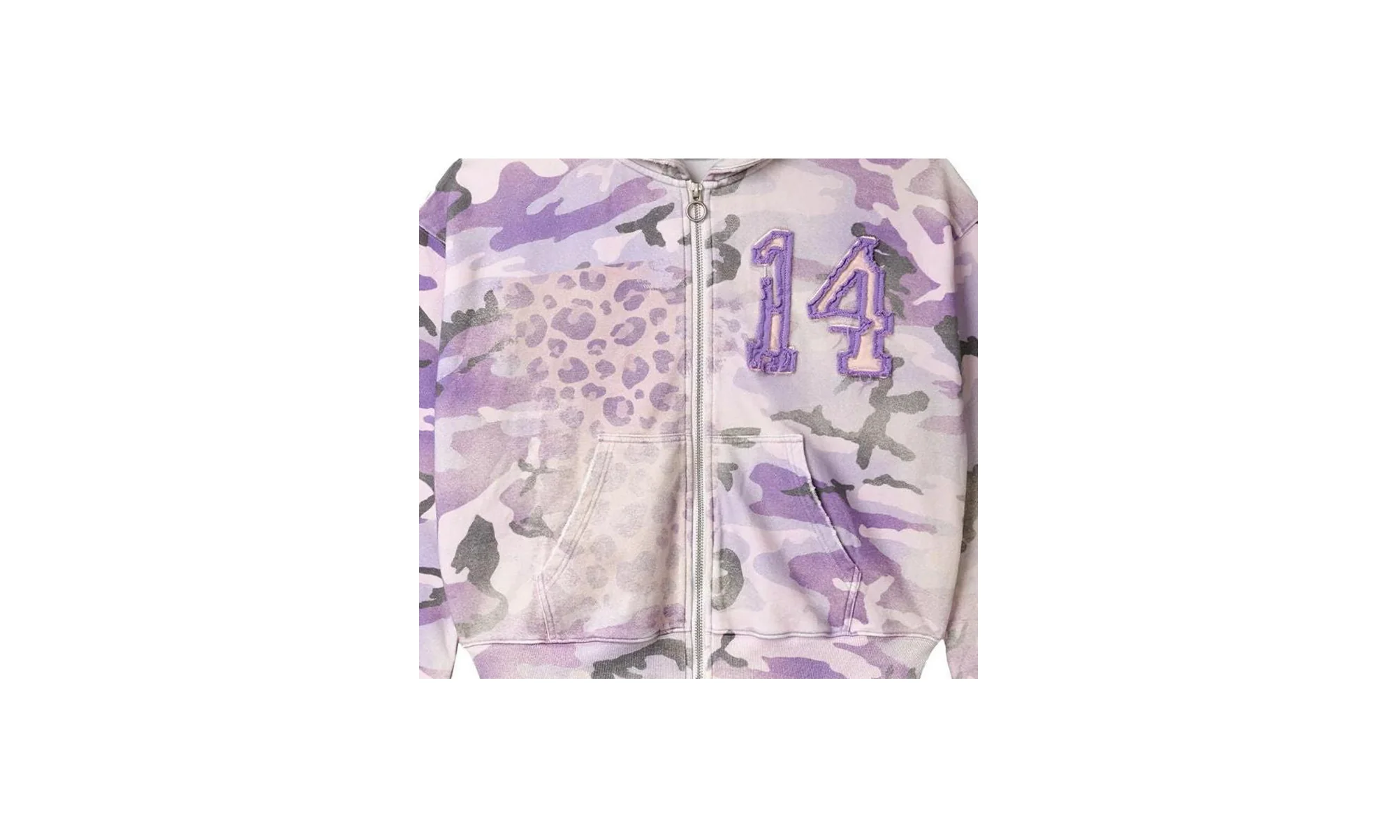 Purple Wayne Zip Up Hoodie "White" 10066082 - Image 2