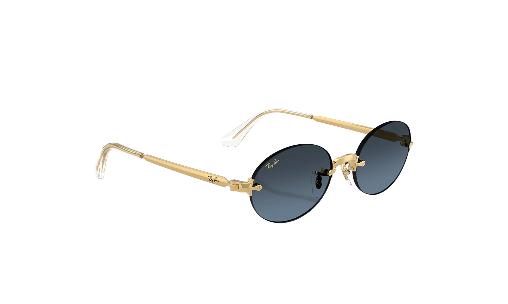 Ray-Ban Rimless "A$AP Rocky - Polished Arista Gold with Blue Gradient Dark Grey Lens" RB3929 001 S2 - Image 2
