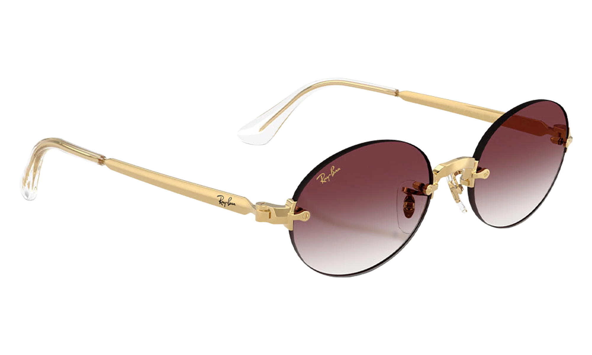 Ray-Ban Rimless "A$AP Rocky - Polished Arista Gold with Clear Gradient Dark Violet Lens" RB3929 001 8H - Image 2