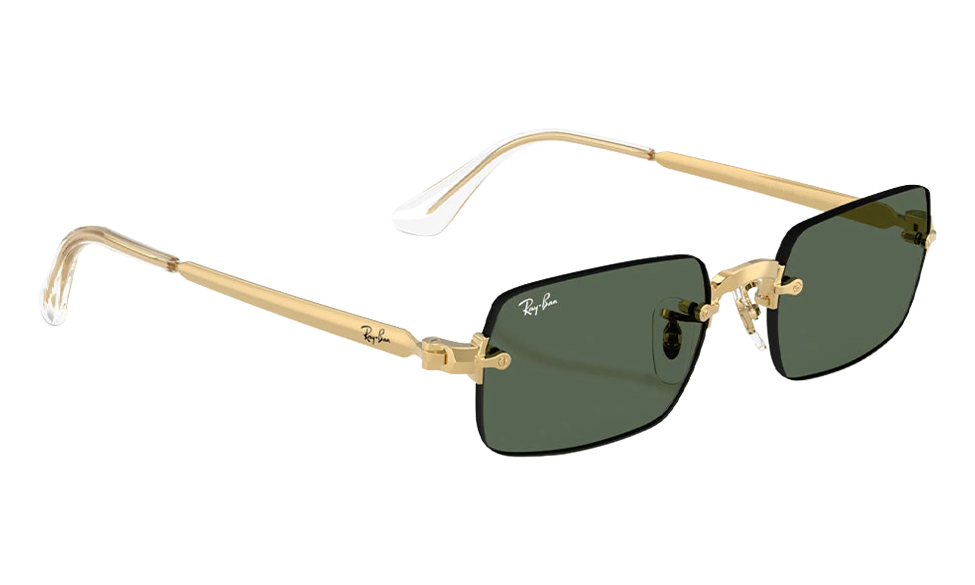 Ray-Ban Rimless "A$AP Rocky - Polished Arista Gold with Dark Green Lens" RB3928 001 71 - Image 2