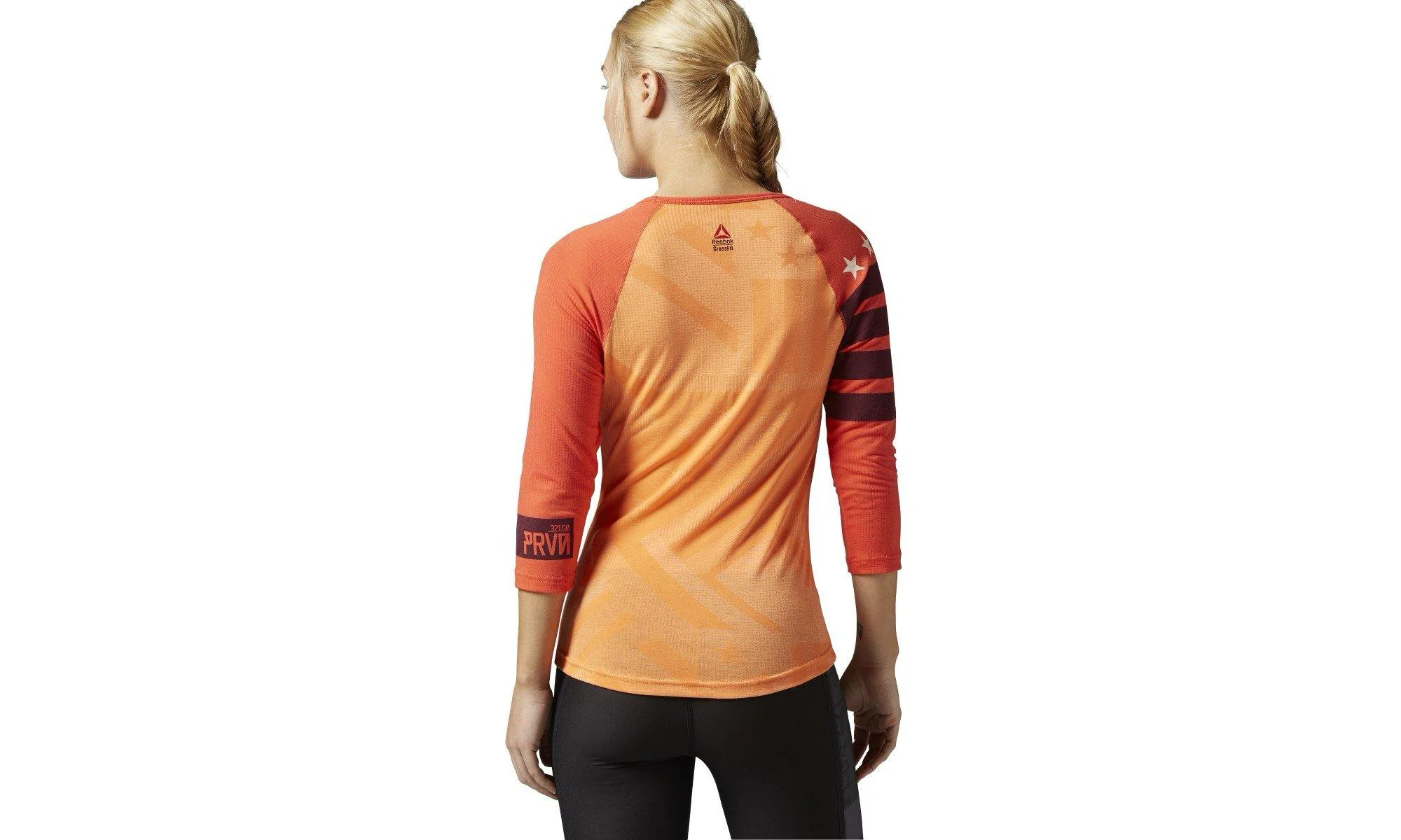 RCF Crossfit Burnout 3/4 Tee WMNS "Electric Peach / Laser Red" AI9405 - Image 2