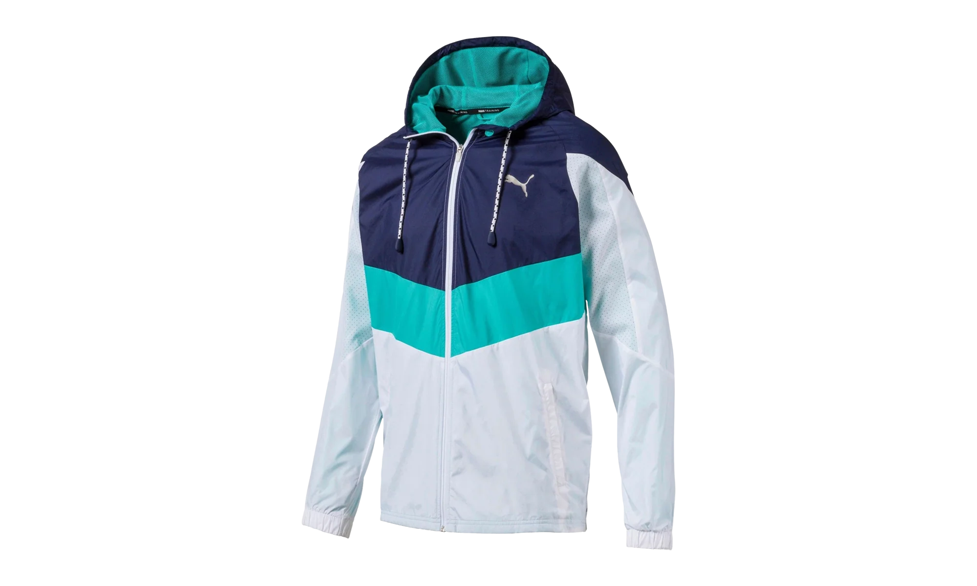 REACTIVE WOVEN JACKET "Puma White / Peacoat / Blue Turquoise" 518449 02