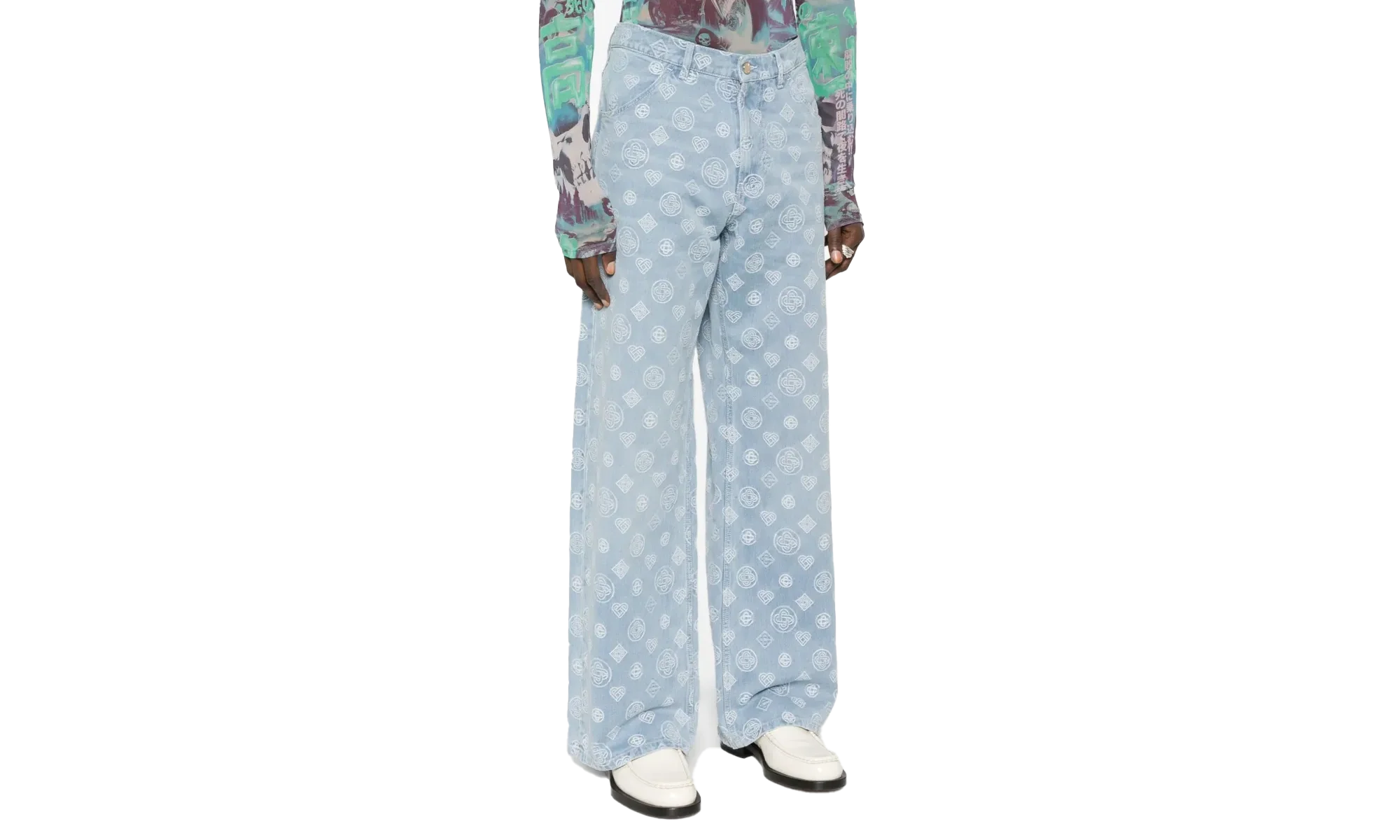 RELAXED-FIT MONOGRAM JEANS "Blue" M AW25 TR 356 01 - Image 2