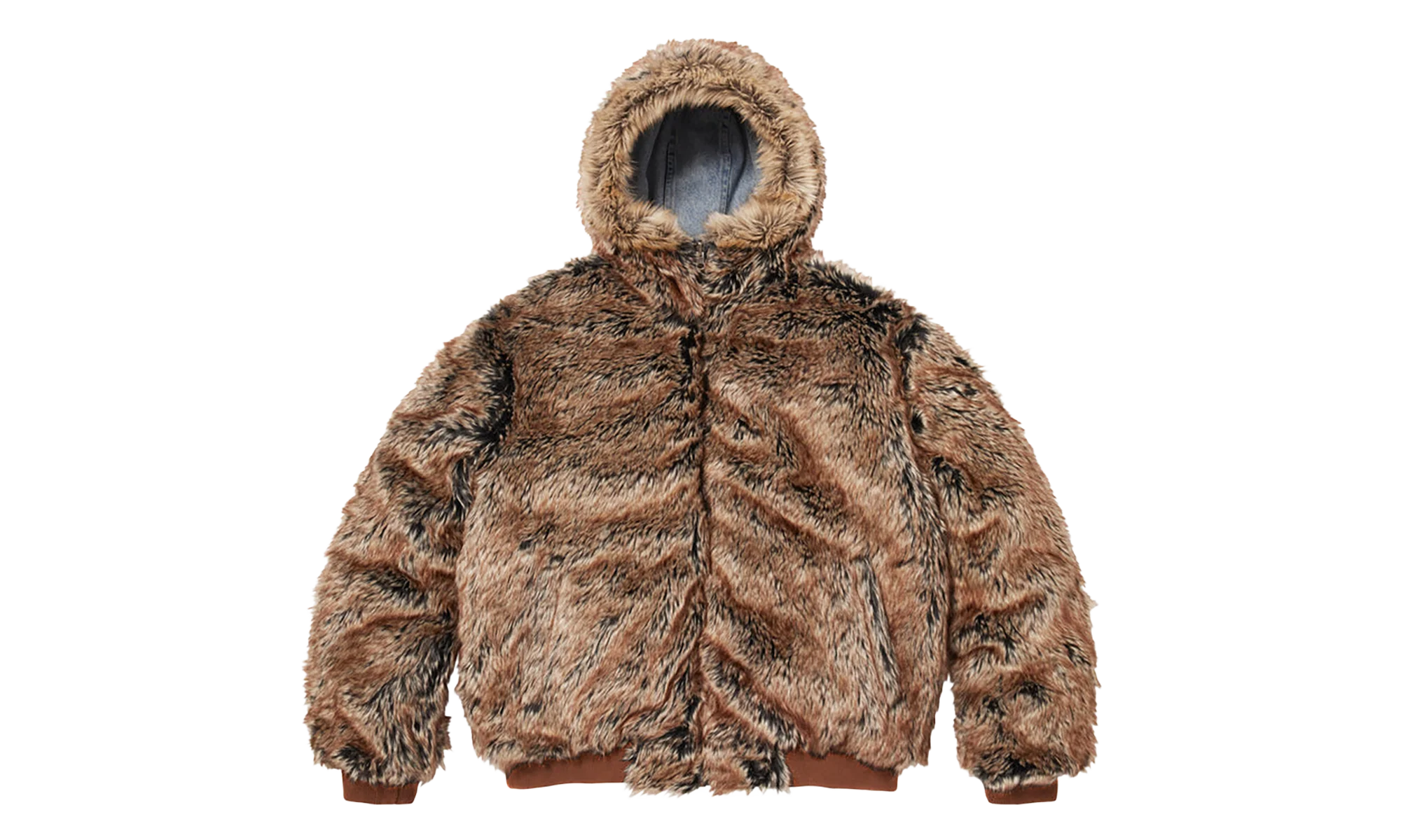 Reversible Faux Fur Hooded Work Jacket "SS26 - Denim" SU27009 - Image 3