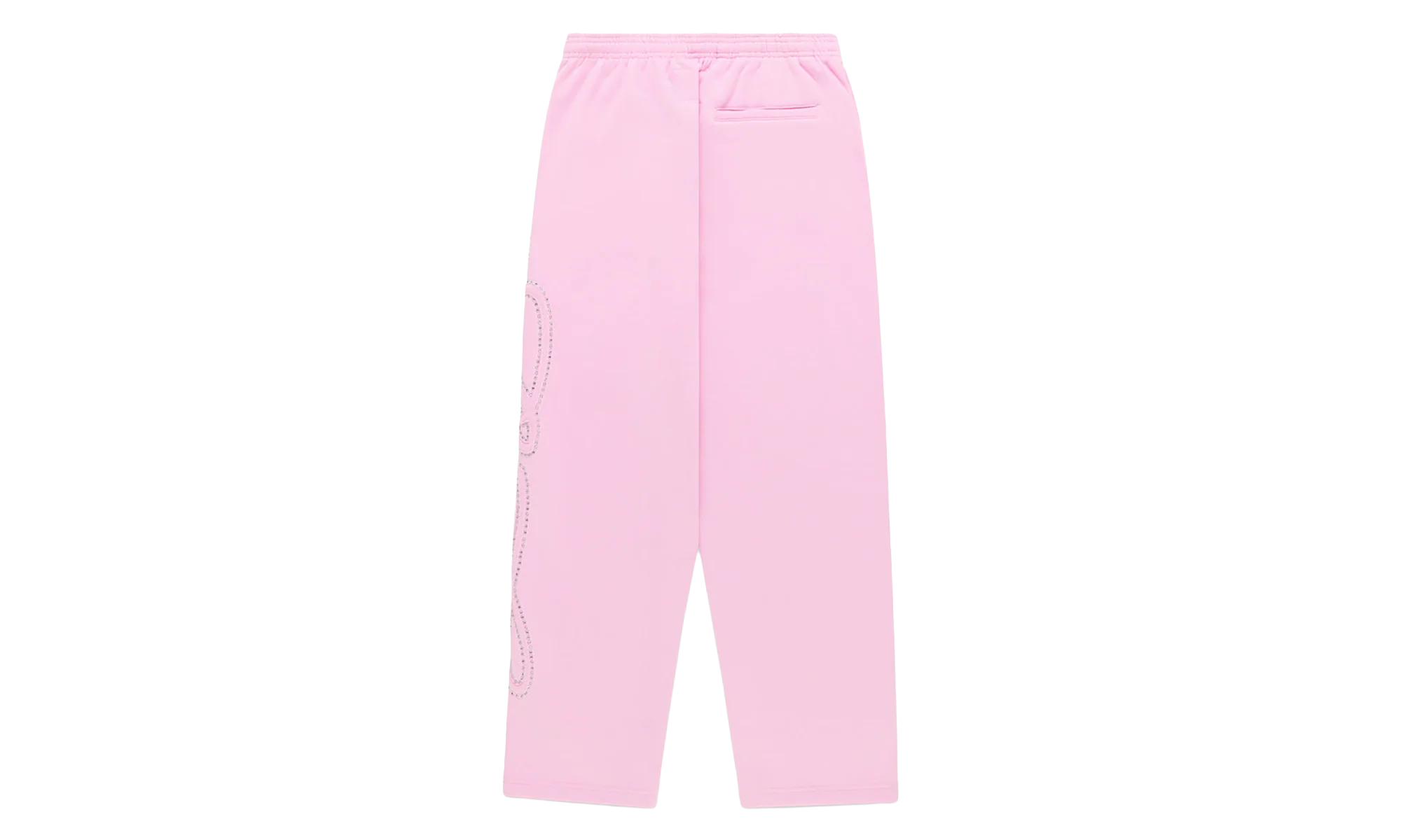 Rhinestone Script Wide Leg Sweatpants "Light Pink" SP5der350 - Image 2