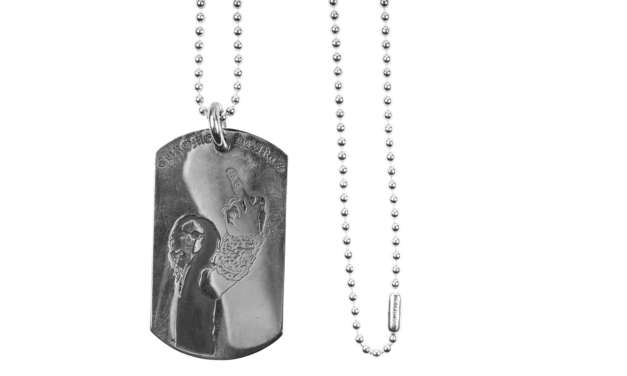 Richard stark America flag dogtag with ball chain "Silver" CHRM0401 - Image 2