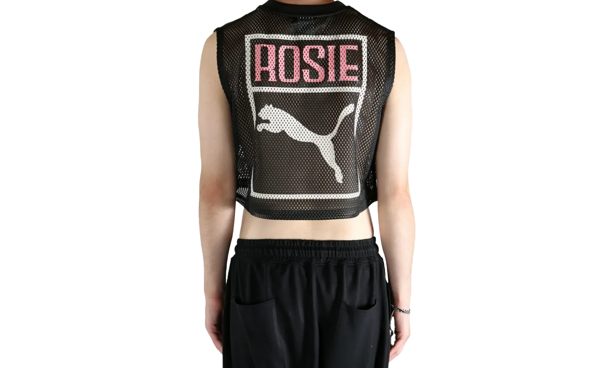ROSÉ Relaxed Mesh Top "Puma Black" 633804 01 - Image 2