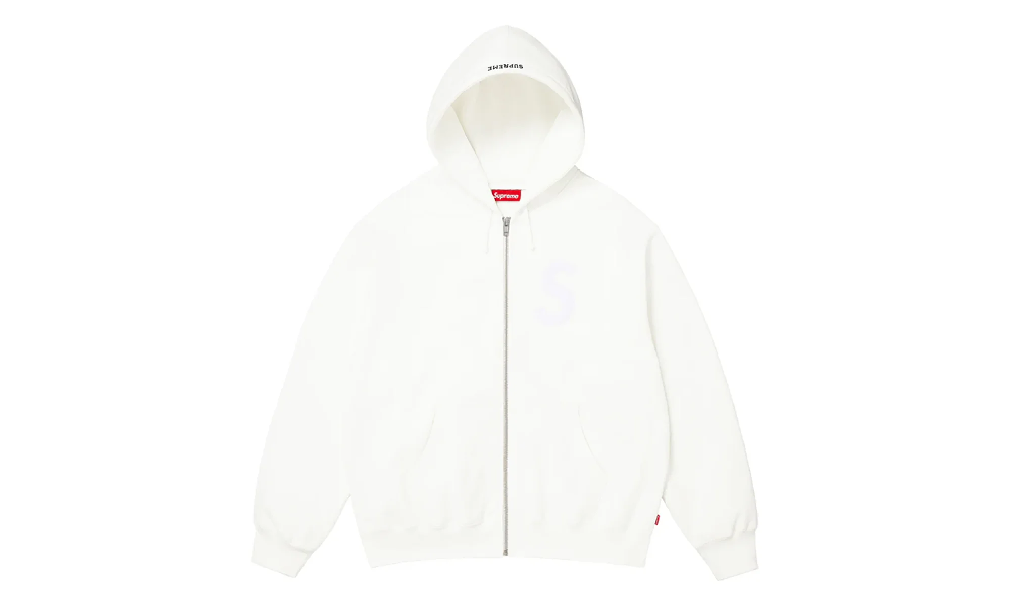 S Logo Zip Up Hooded Sweatshirt "FW25 - White" SU26301