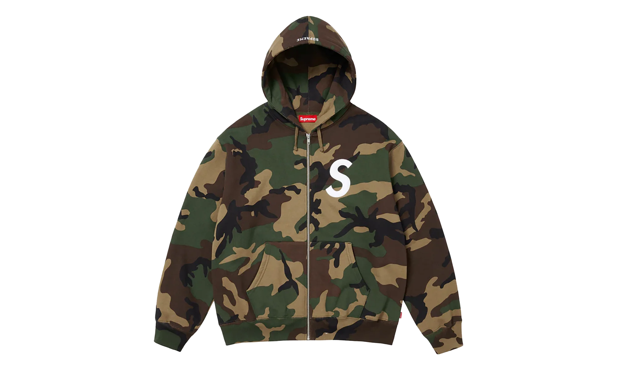 S Logo Zip Up Hooded Sweatshirt "FW25 - Woodland Camo" SU26305