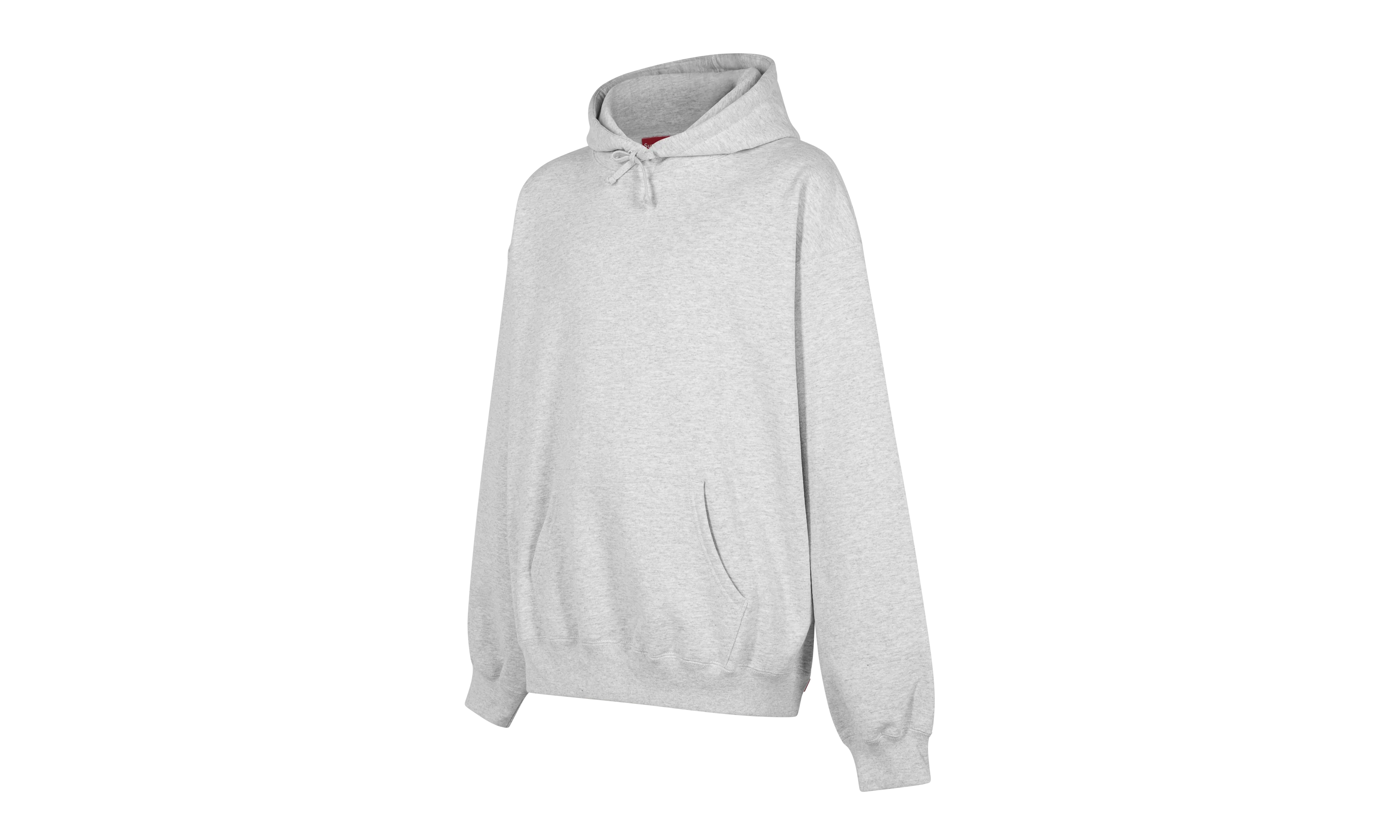 Satin Appliqué Hooded Sweatshirt "FW23 - Ash Grey" SU100080 - Image 2