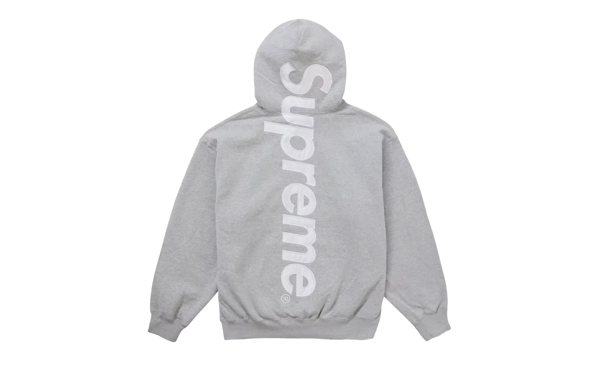 Satin Applique Hooded Sweatshirt "FW24 - Heather Grey" SU26581 - Image 2