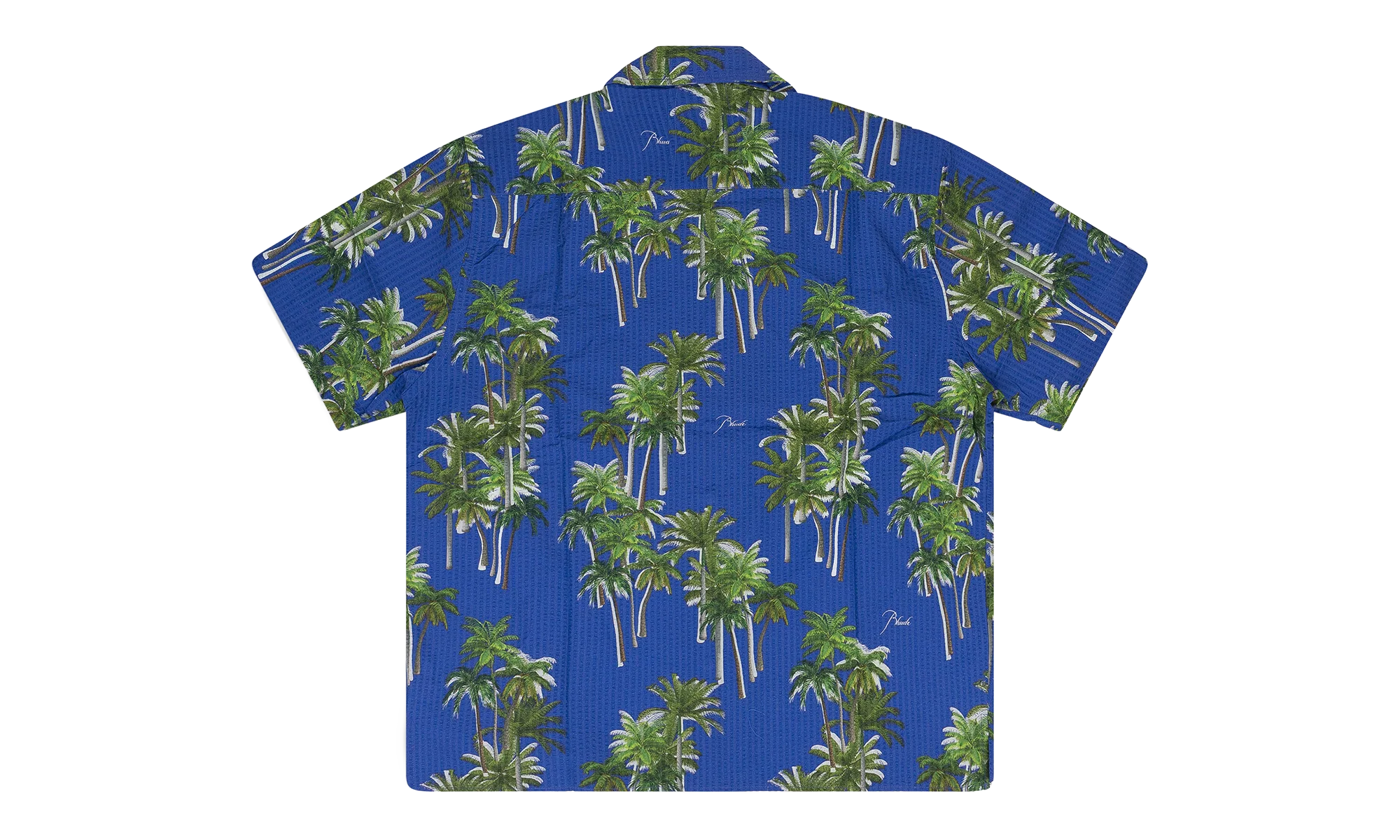 Searsucker Hawaiian Button-down Shirt "Blue" RHD-MTPS-0094 - Image 2