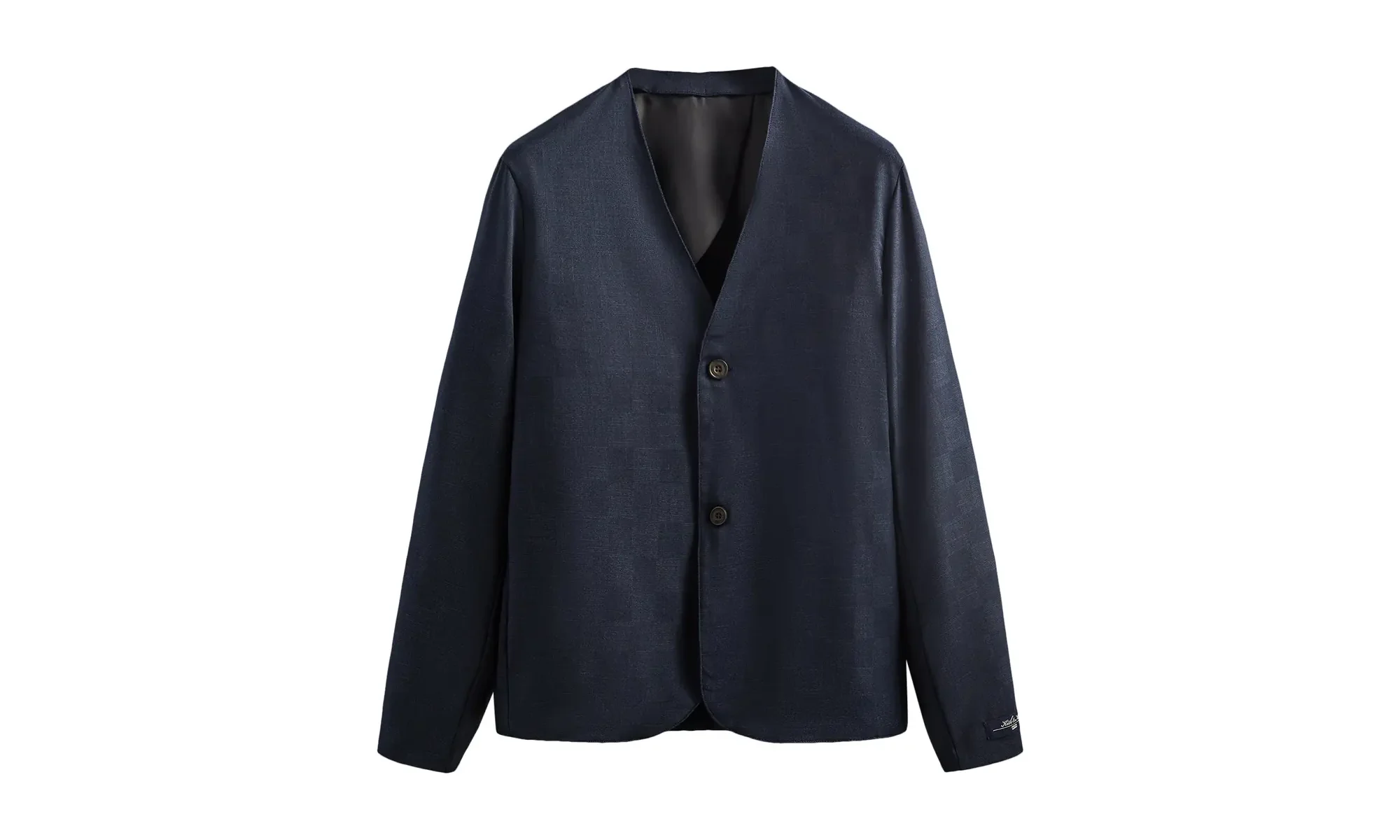Shadow Check Collarless Jacket "Nocturnal" KHM010311 413