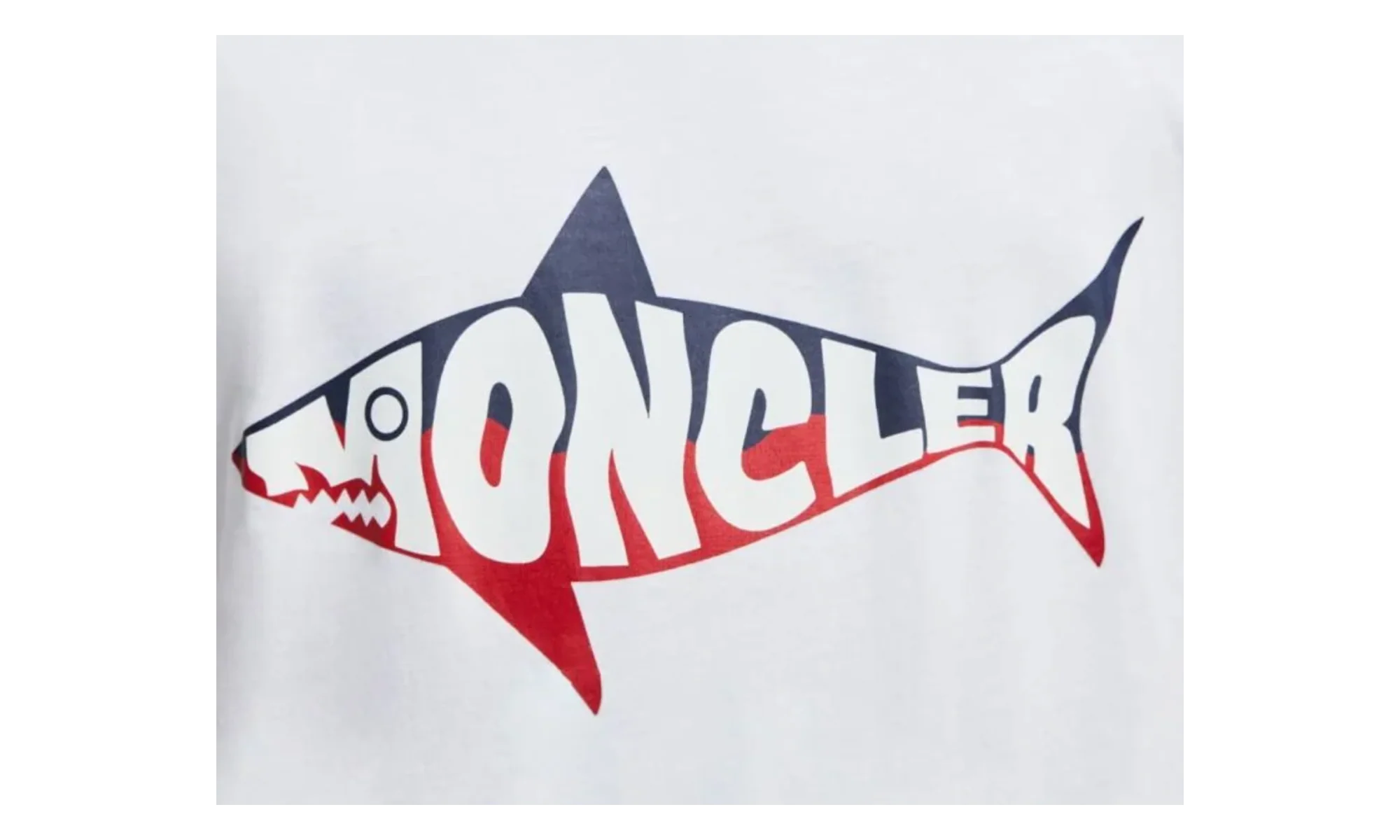 Shark Print T-Shirt "White" MON20 - Image 2