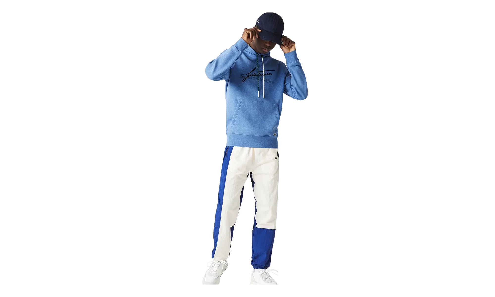 Signature Hooded Flecked Cotton Fleece Hoodie "Blue Chine" SH2059 HG3 - Image 3