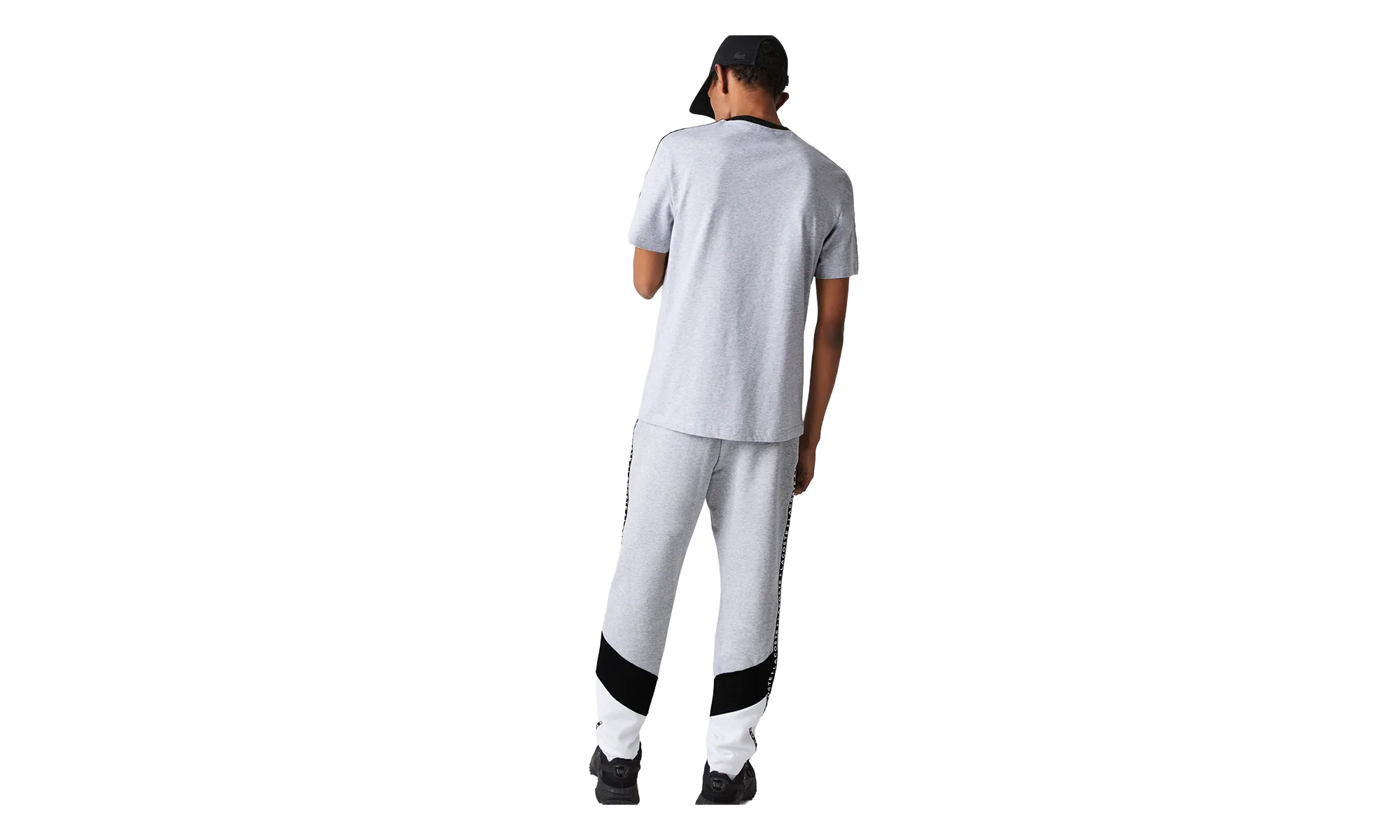 Signature Striped Colorblock Fleece Pants "Grey Chine / Black / White" XH7066 51 SJ1 - Image 2