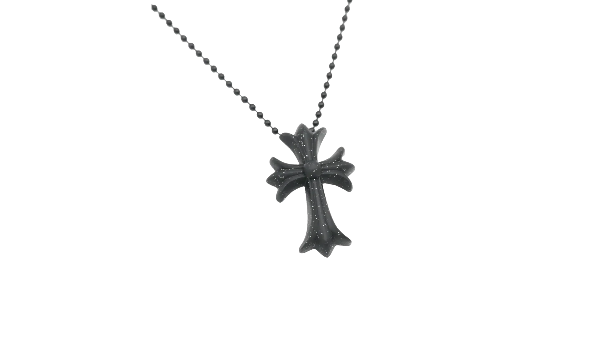 Silicone 30" Necklace "Black Glitter" CHRM0469 - Image 2
