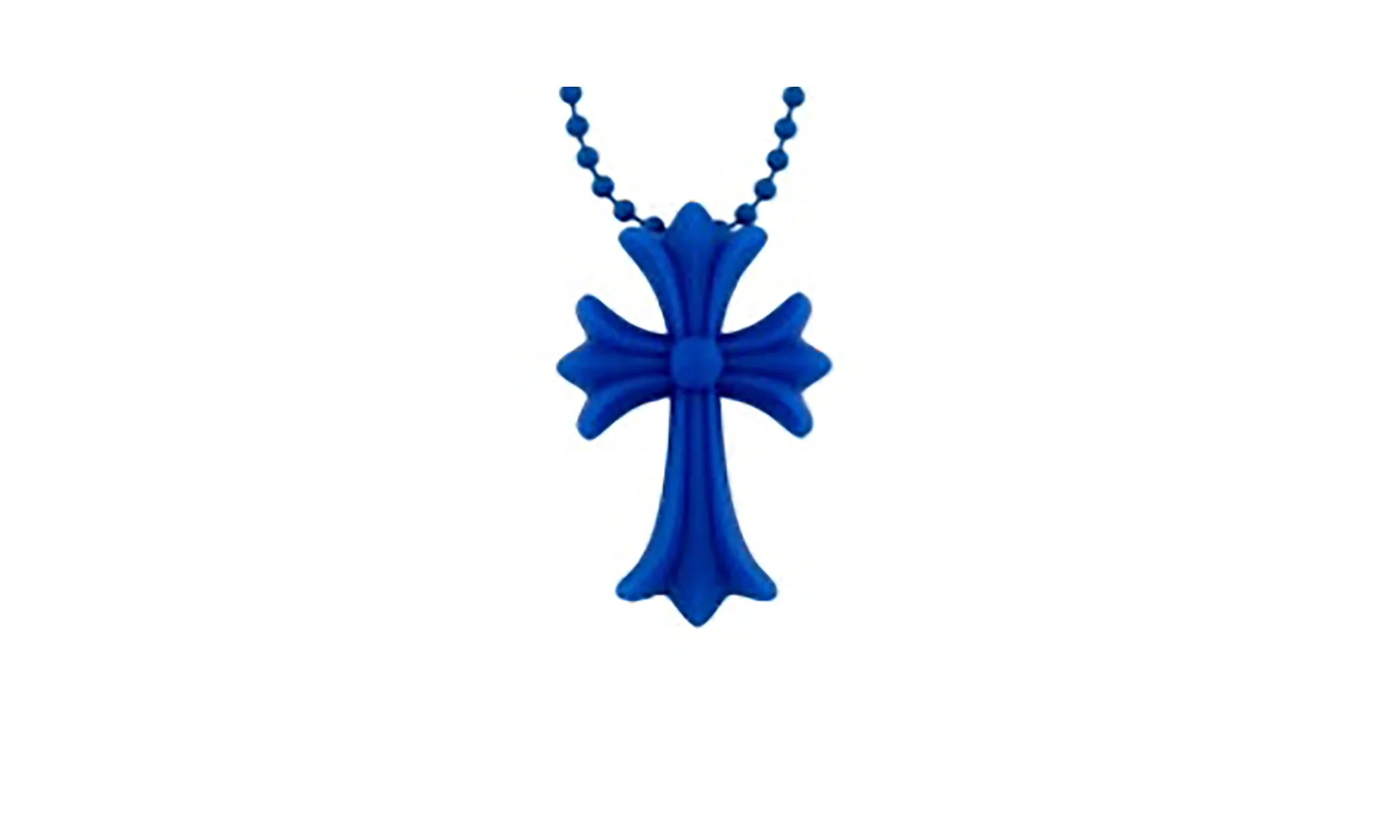 Silicone cross necklace "Blue" CHRM0493