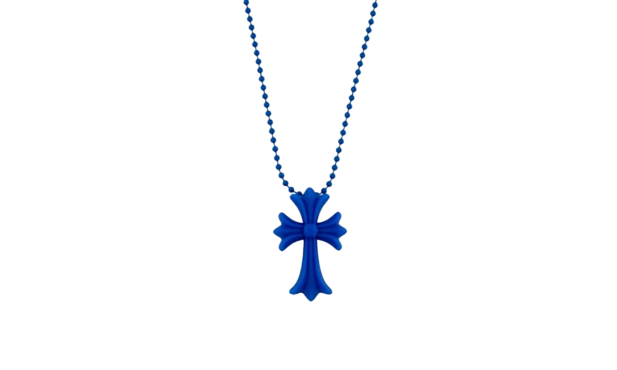 Silicone cross necklace "Blue" CHRM0493 - Image 2