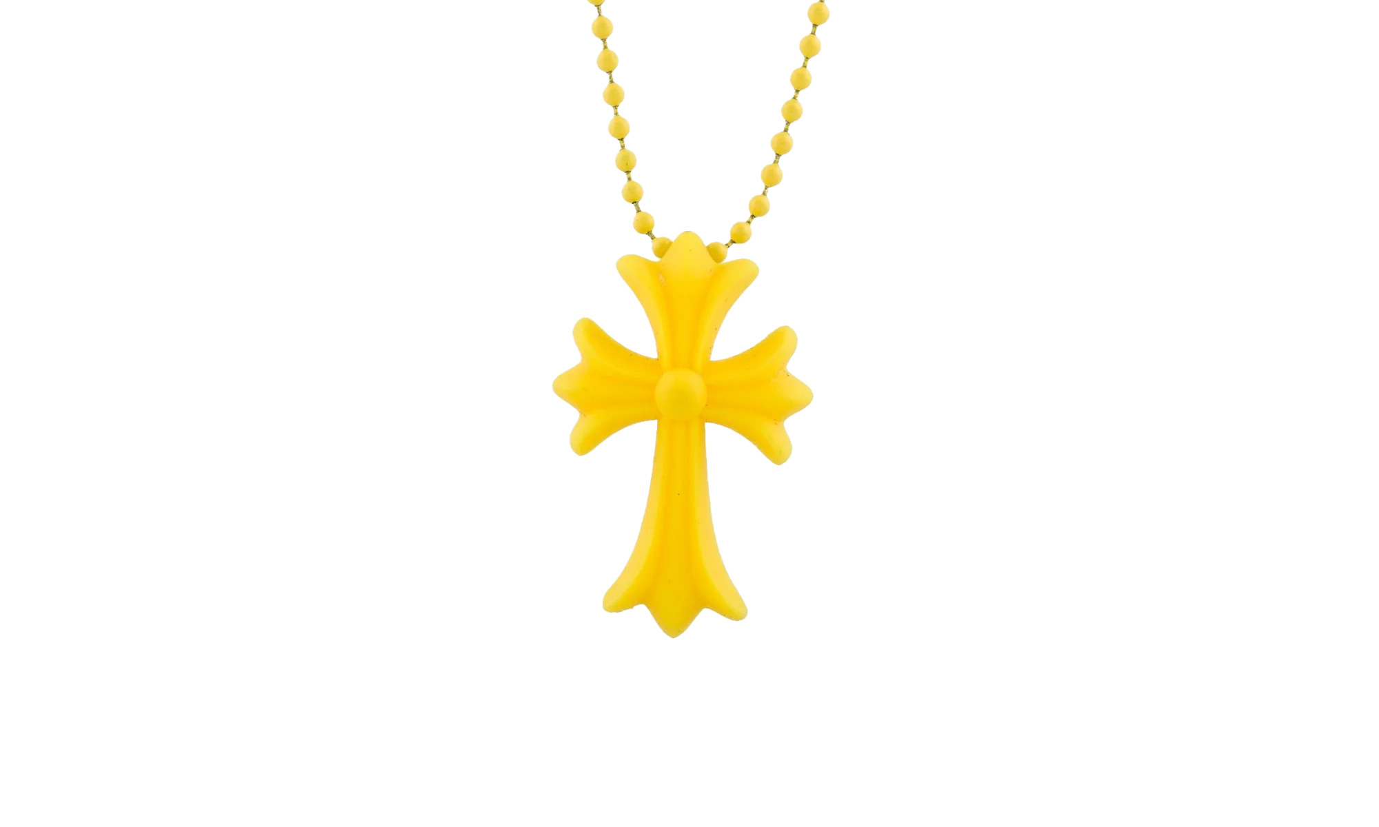 Silicone Cross Necklace "Yellow" CHRM0534
