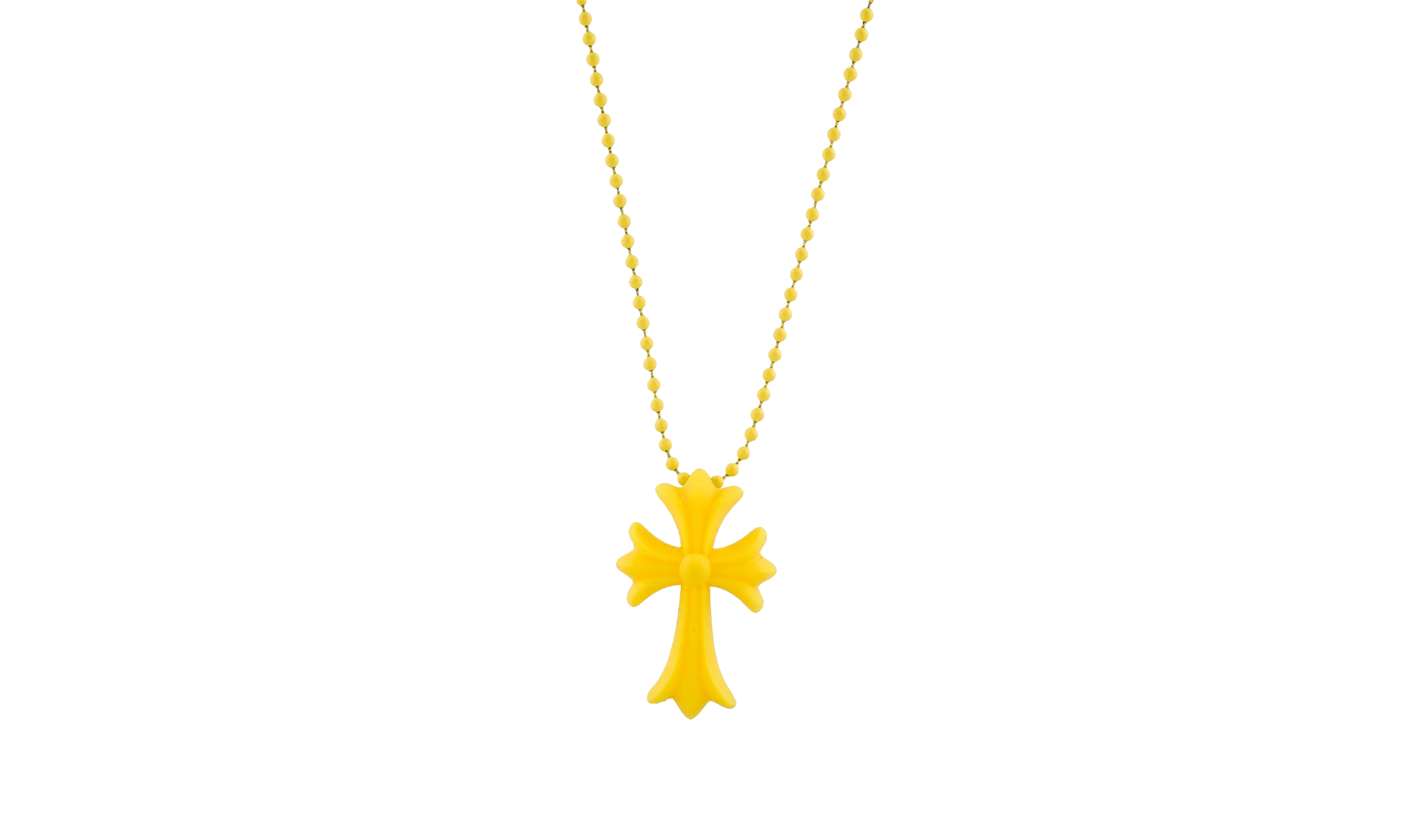 Silicone Cross Necklace "Yellow" CHRM0534 - Image 2