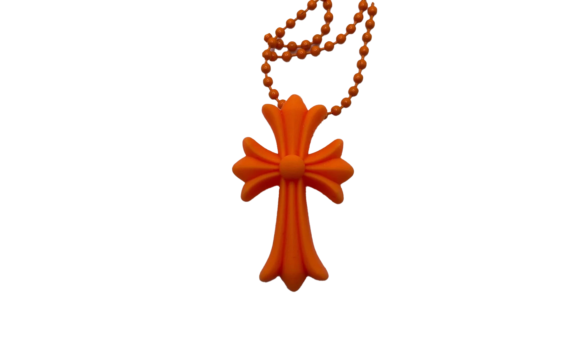 Silicrone Cross Necklace "Orange" CHRM0492