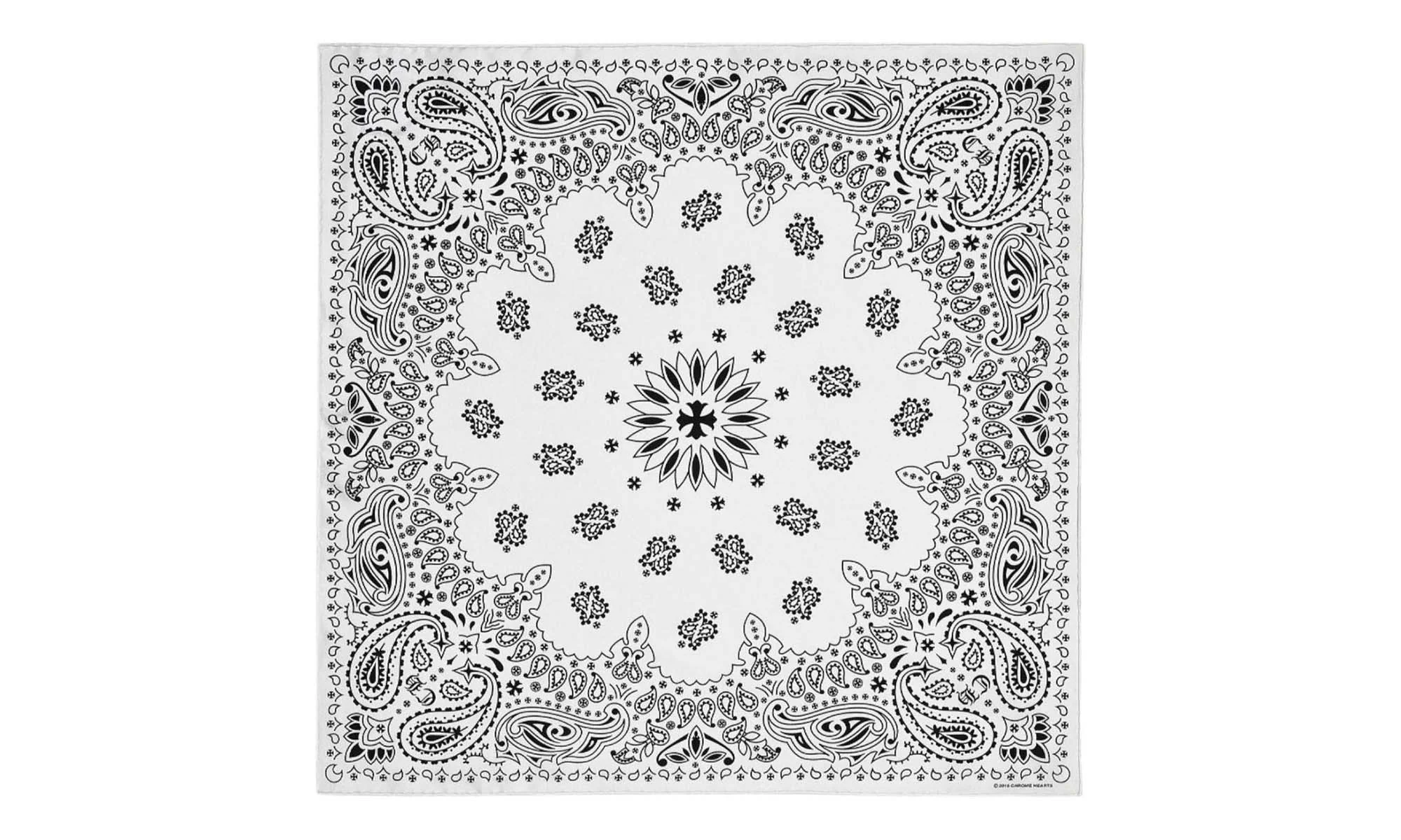 Silk bandana scarf "Black/White" CHRM0464