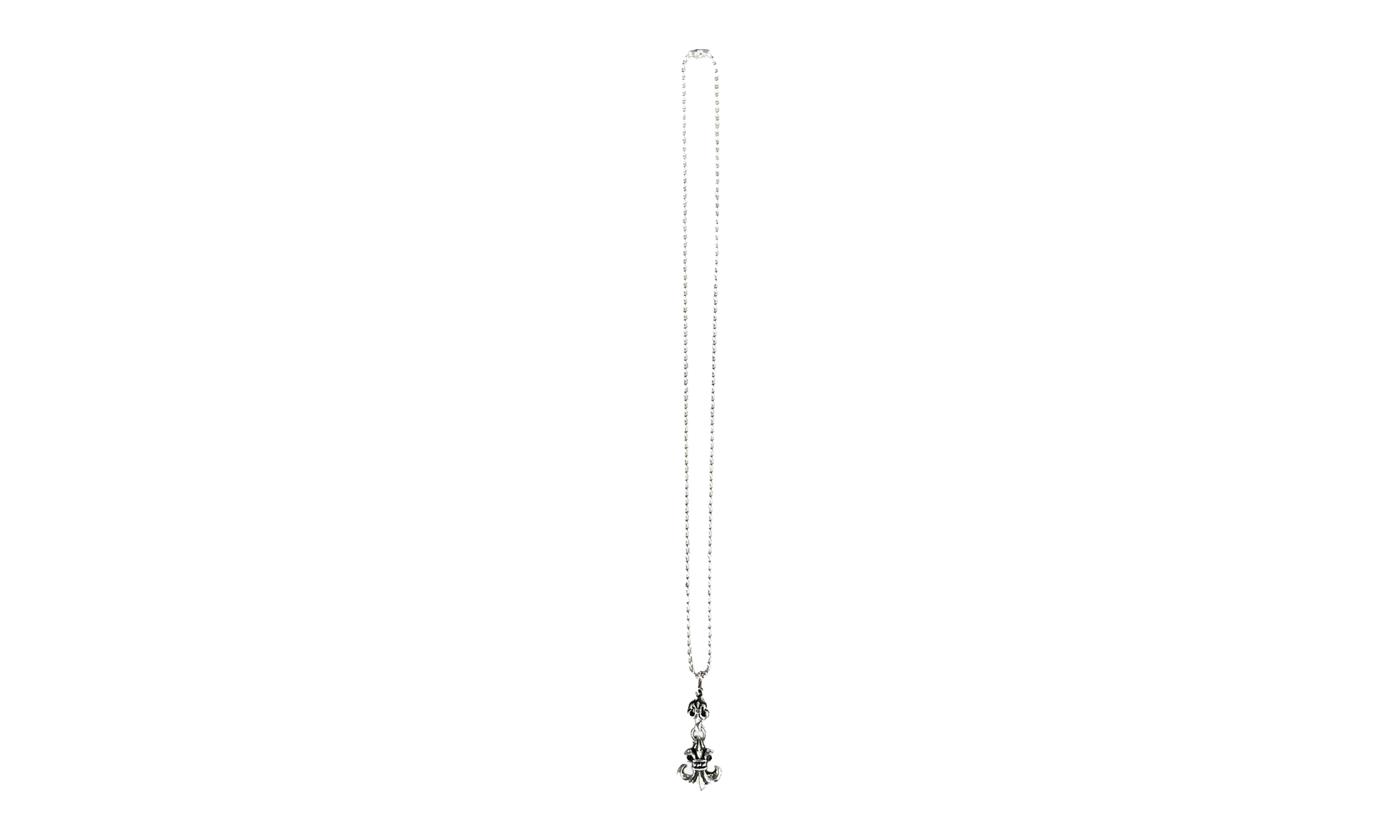 Silver Fleur Ball Pendant Necklace "Silver" CHRM0467 - Image 2